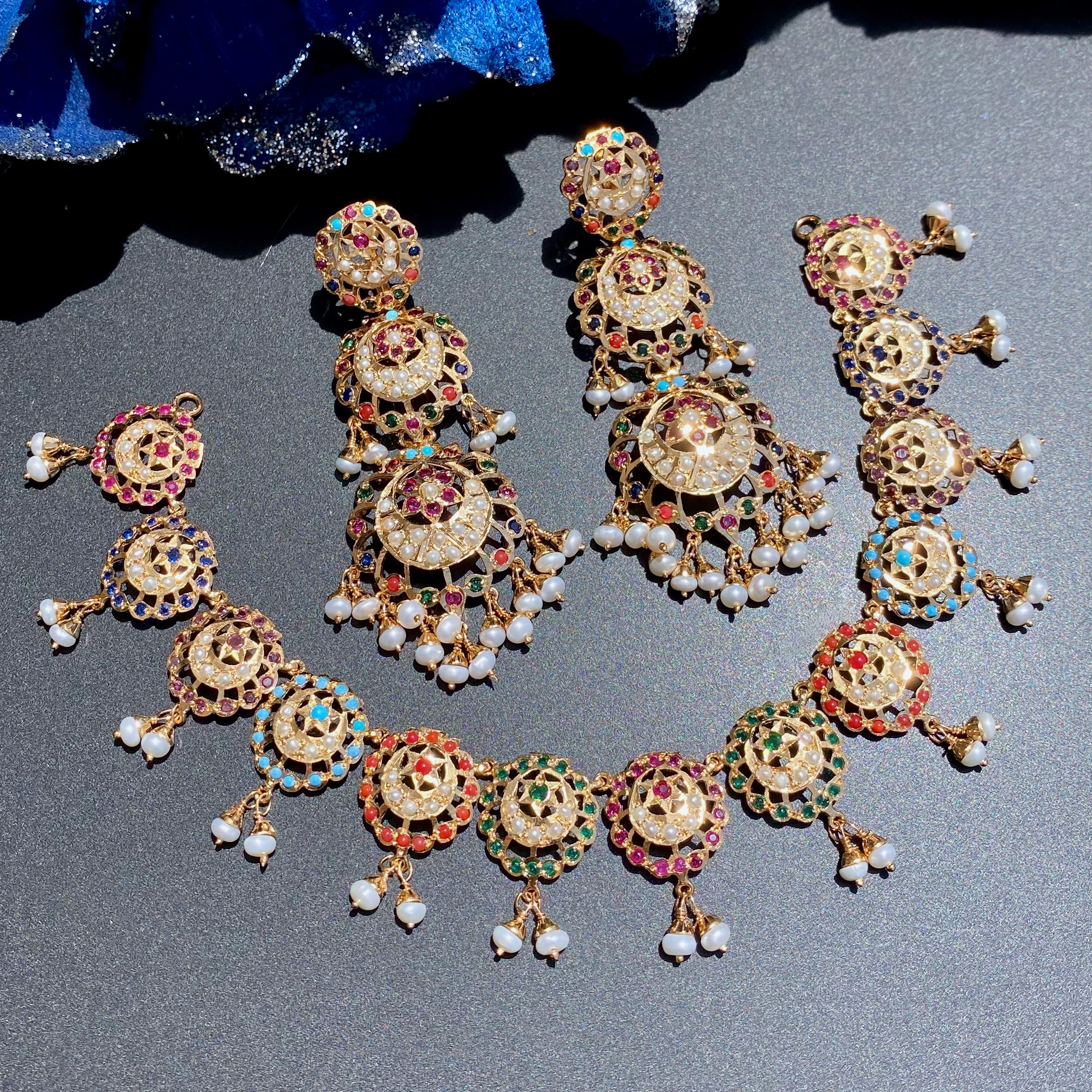 premium indian navaratna jewelry set