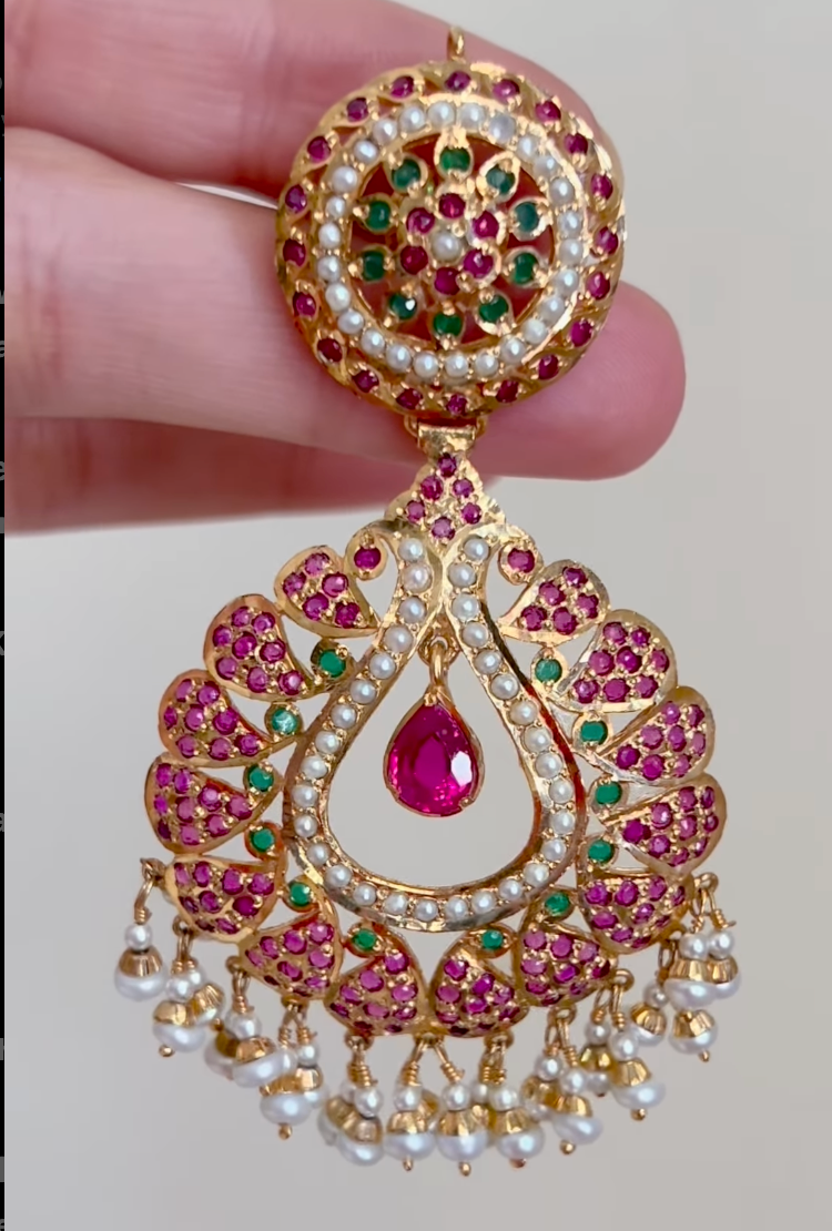 drop shaped indian chandbali earrings