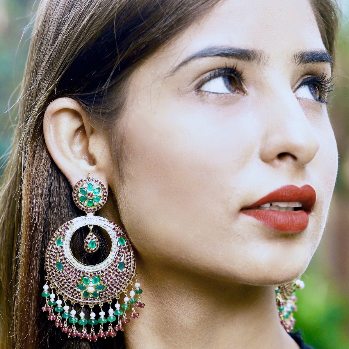 big pakistani fashion earrings