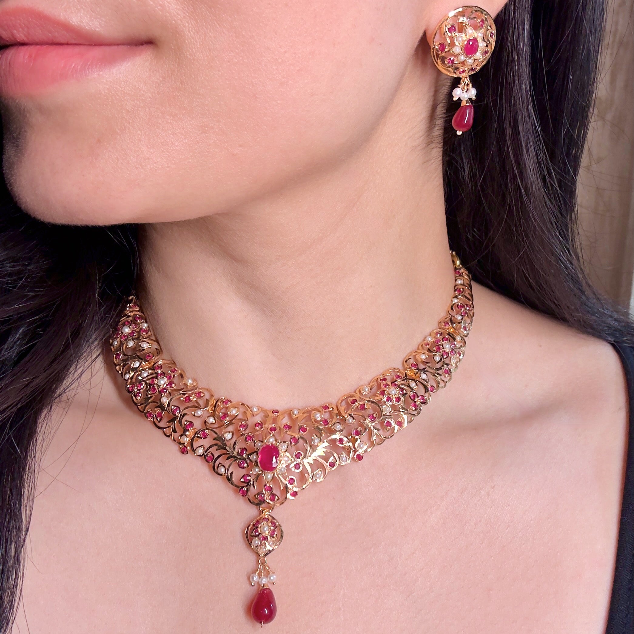 indian necklace set vintage design