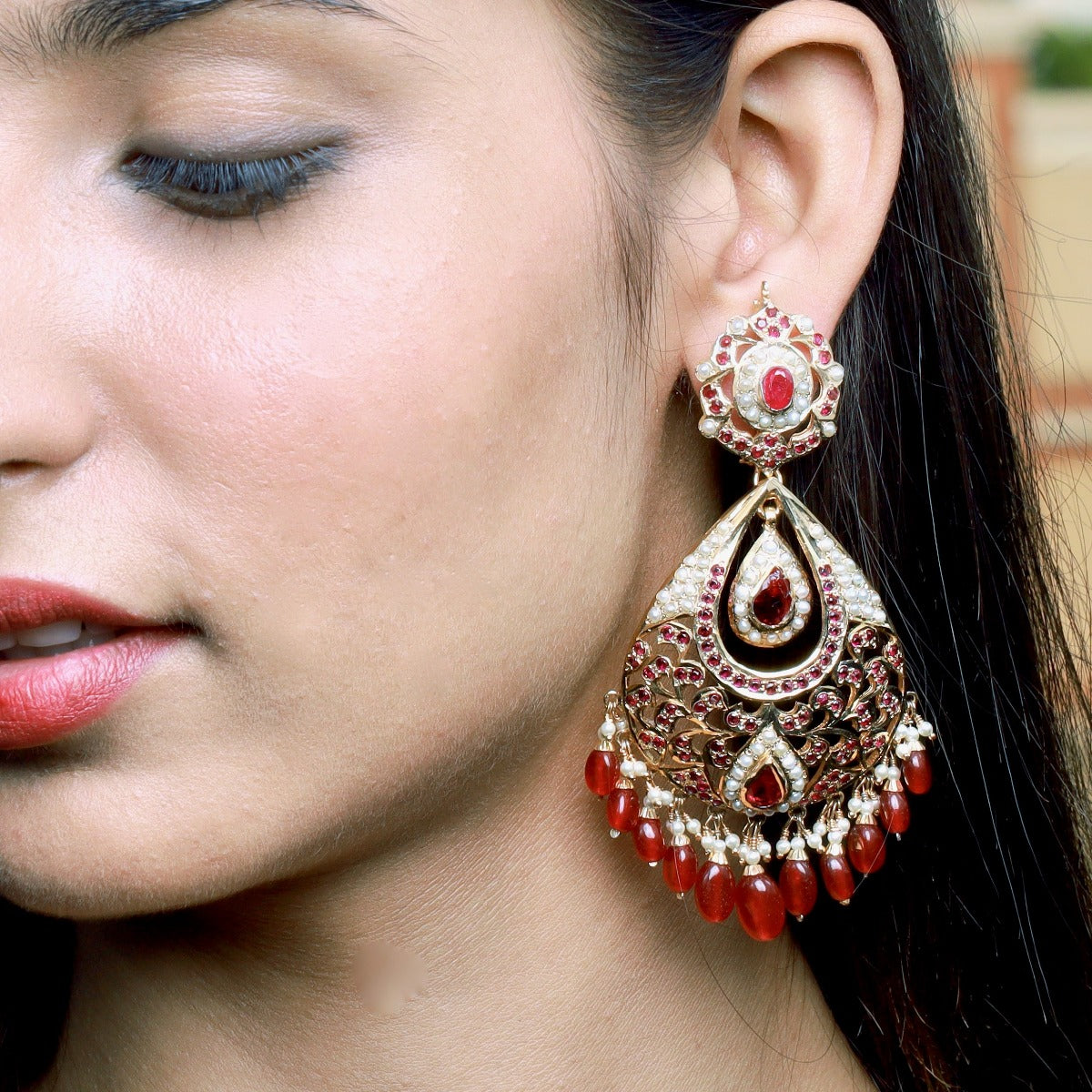 kashmiri chandbali earrings