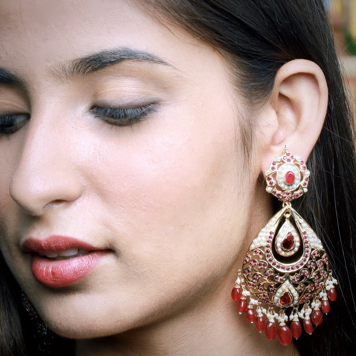kashmiri chandbali earrings
