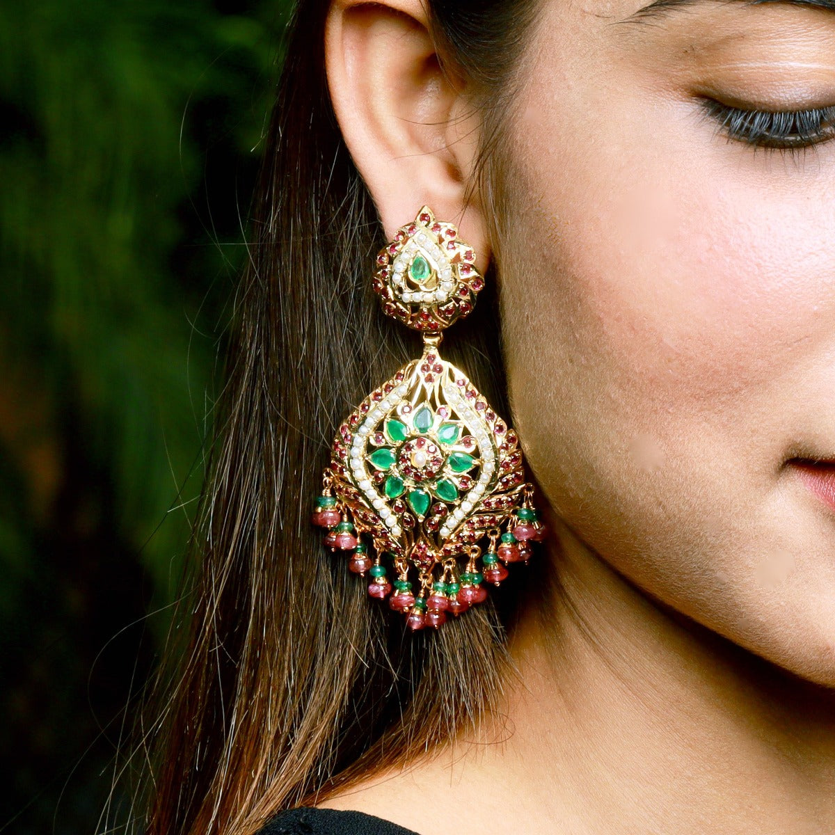 emerald earrings indian