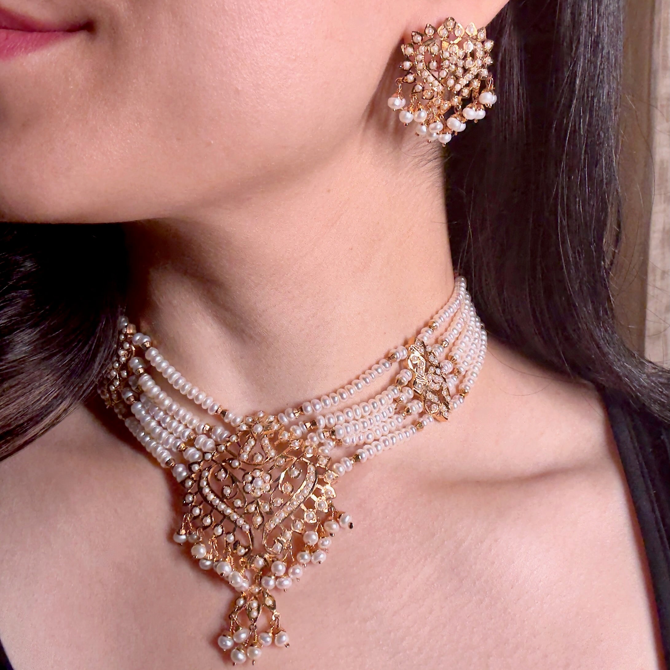 Traditional Pearl Choker | Ethnic Timeless Jadau Jewelry Design