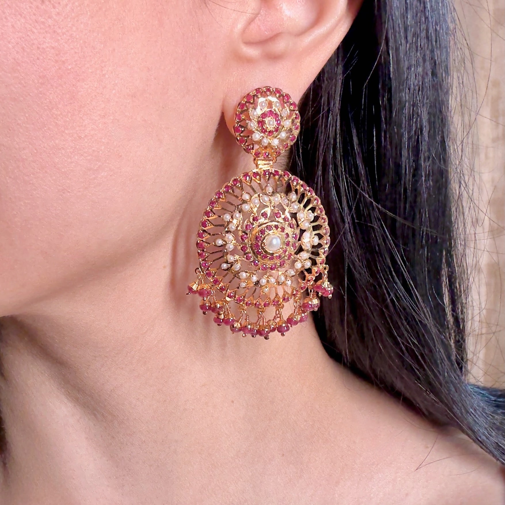 round jadau earrings