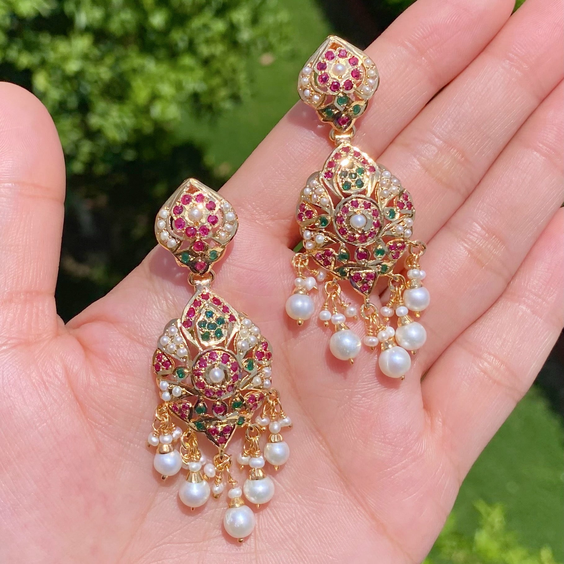 Exquisite Indian Jadau Earrings on Silver | Sober and Classy Design For Party Wear ER 562