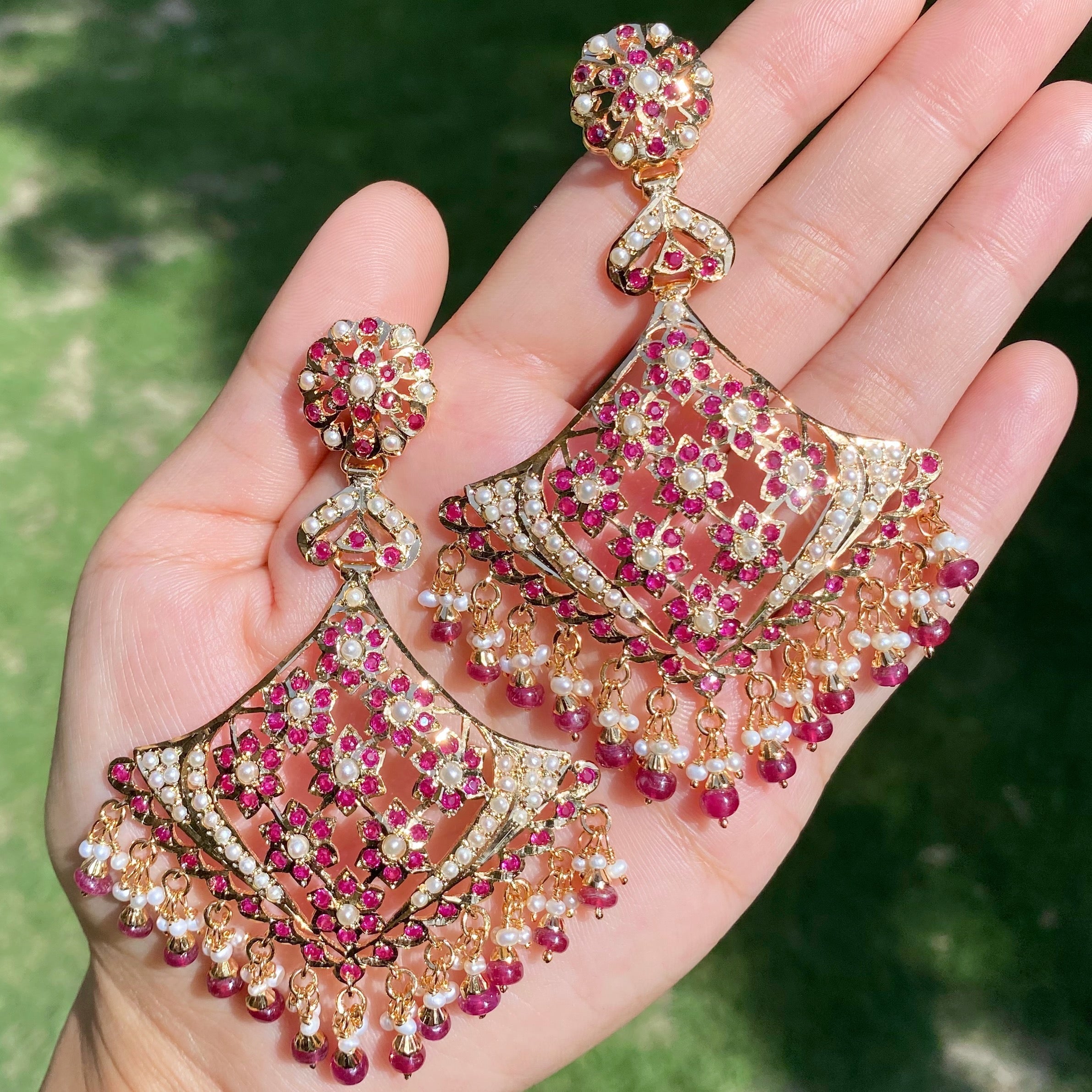 big ruby earrings in jarau
