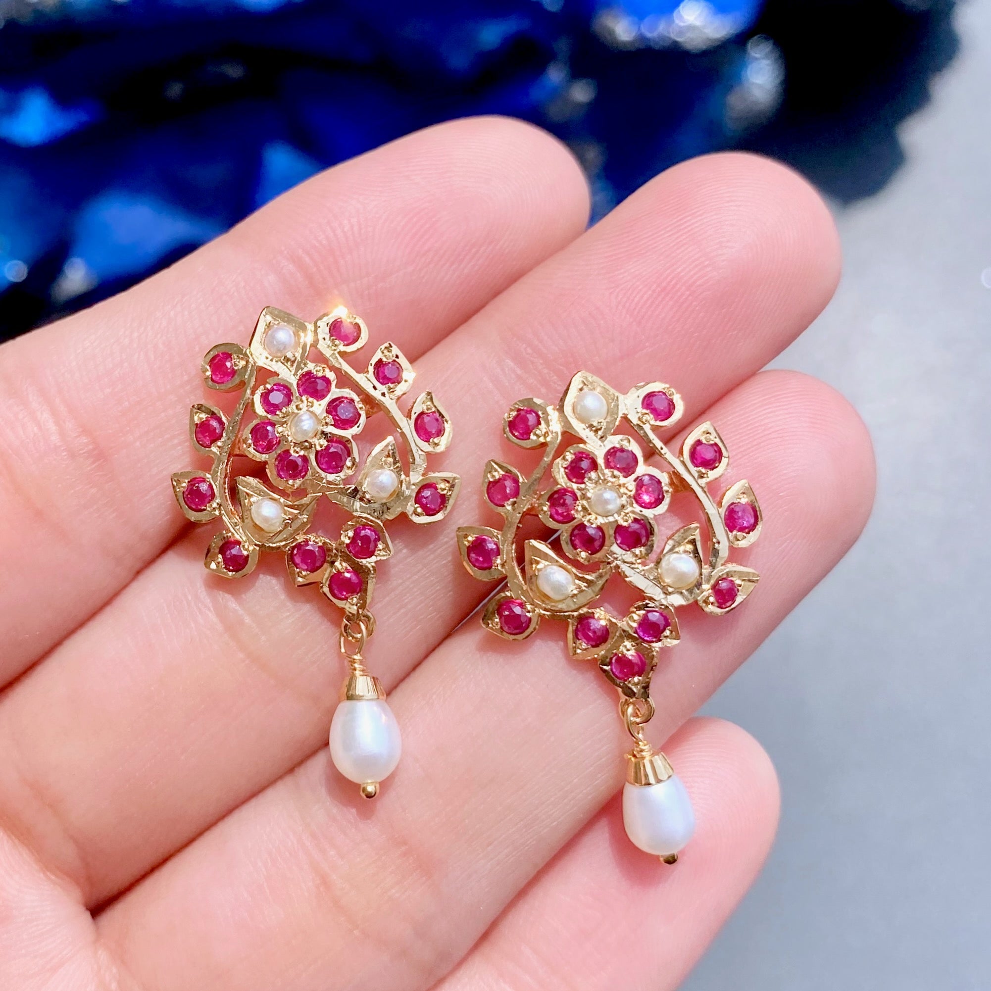 fine indian pakistani stud earrings