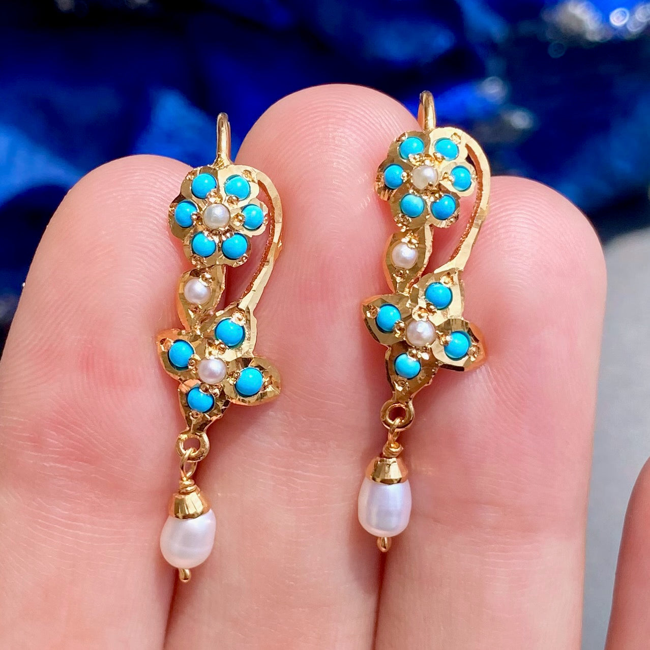 fish hook earrings turquoise