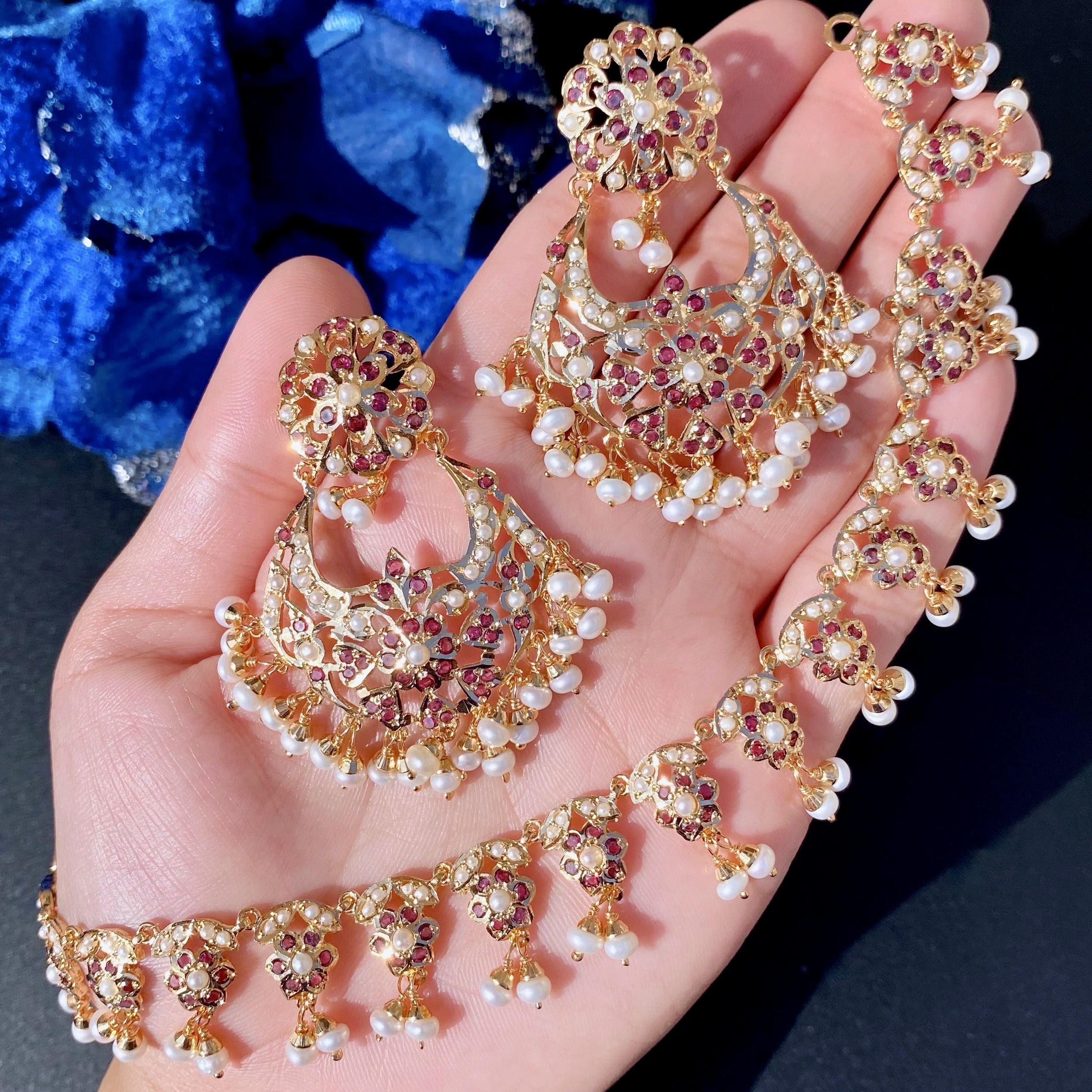 garnet jewellery set