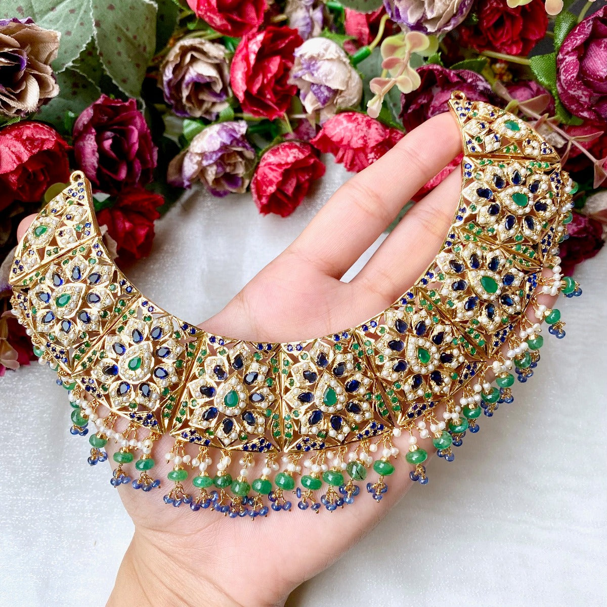 indian blue sapphire necklace