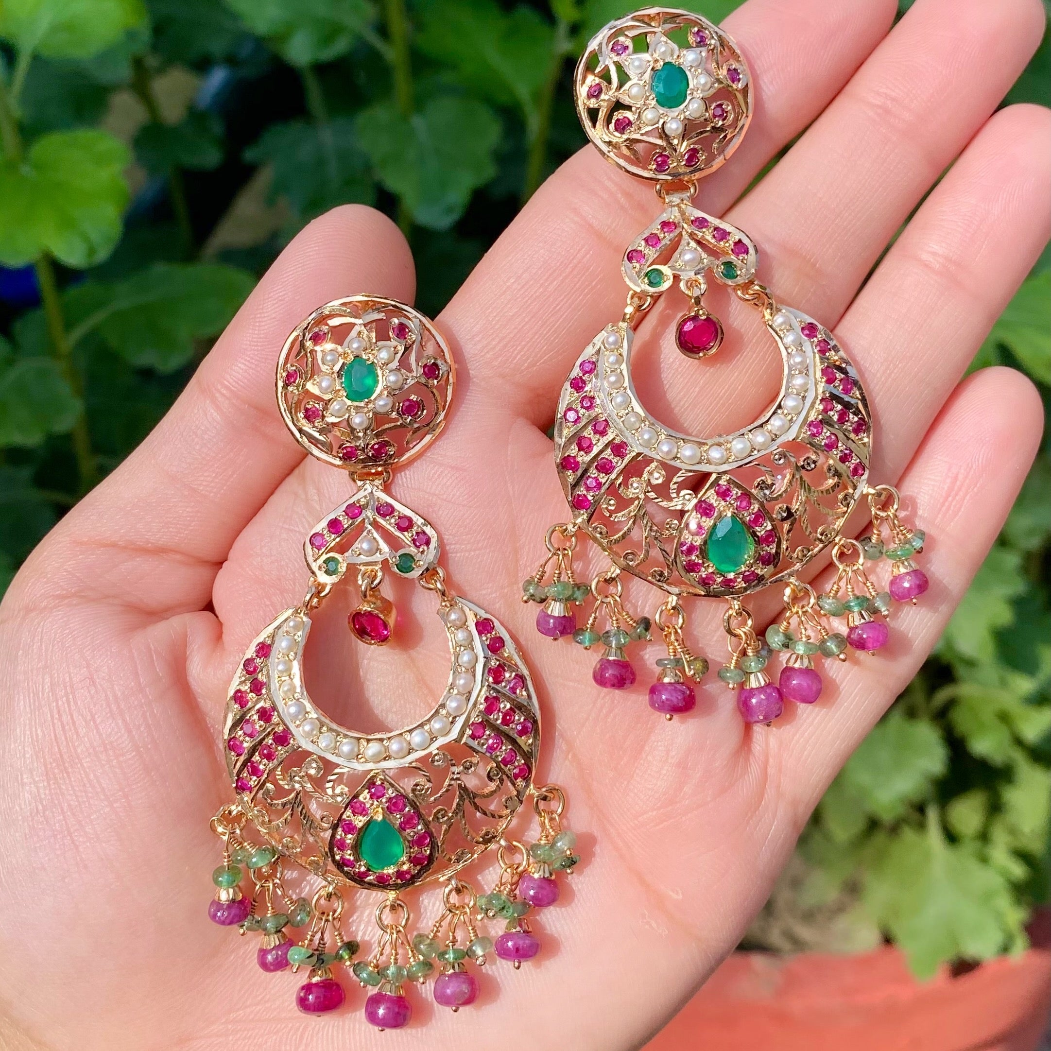 gold polished indian chandbalis