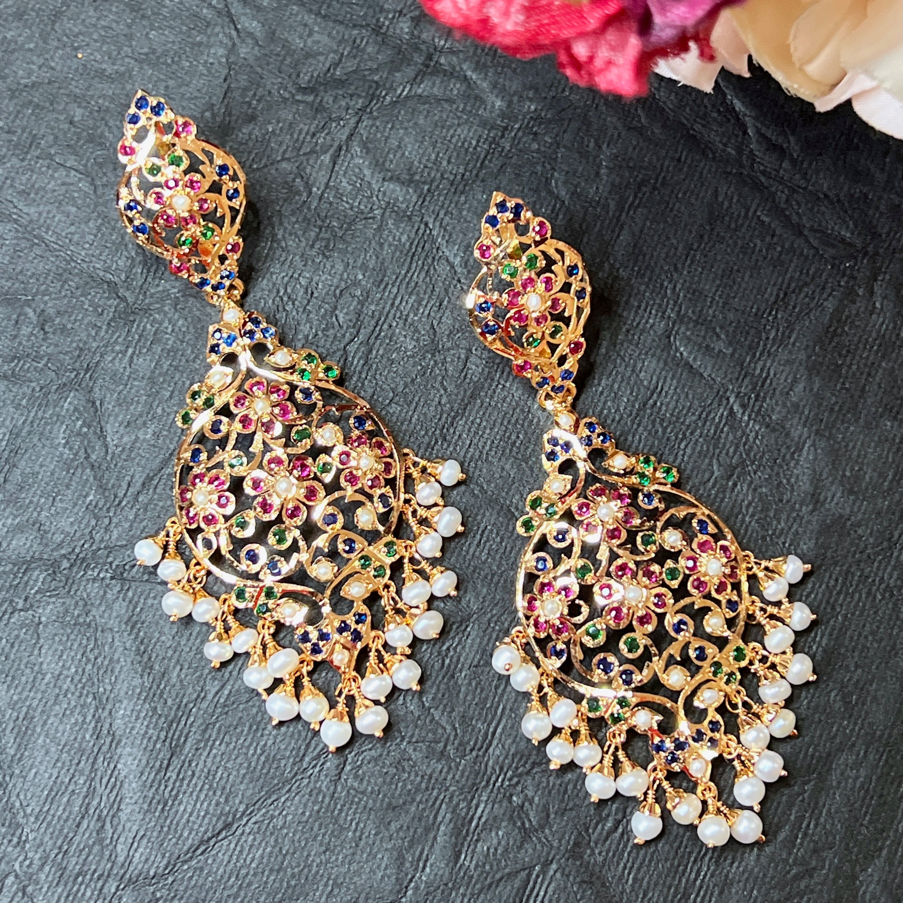 gold coated victorian earrings