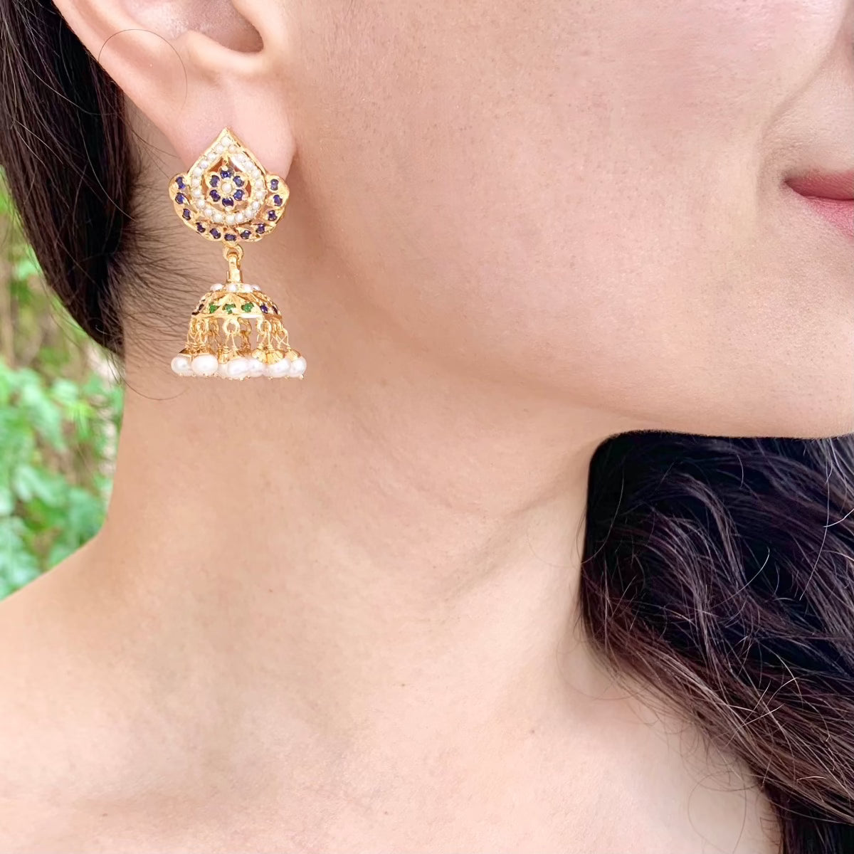 gold plated jhumka