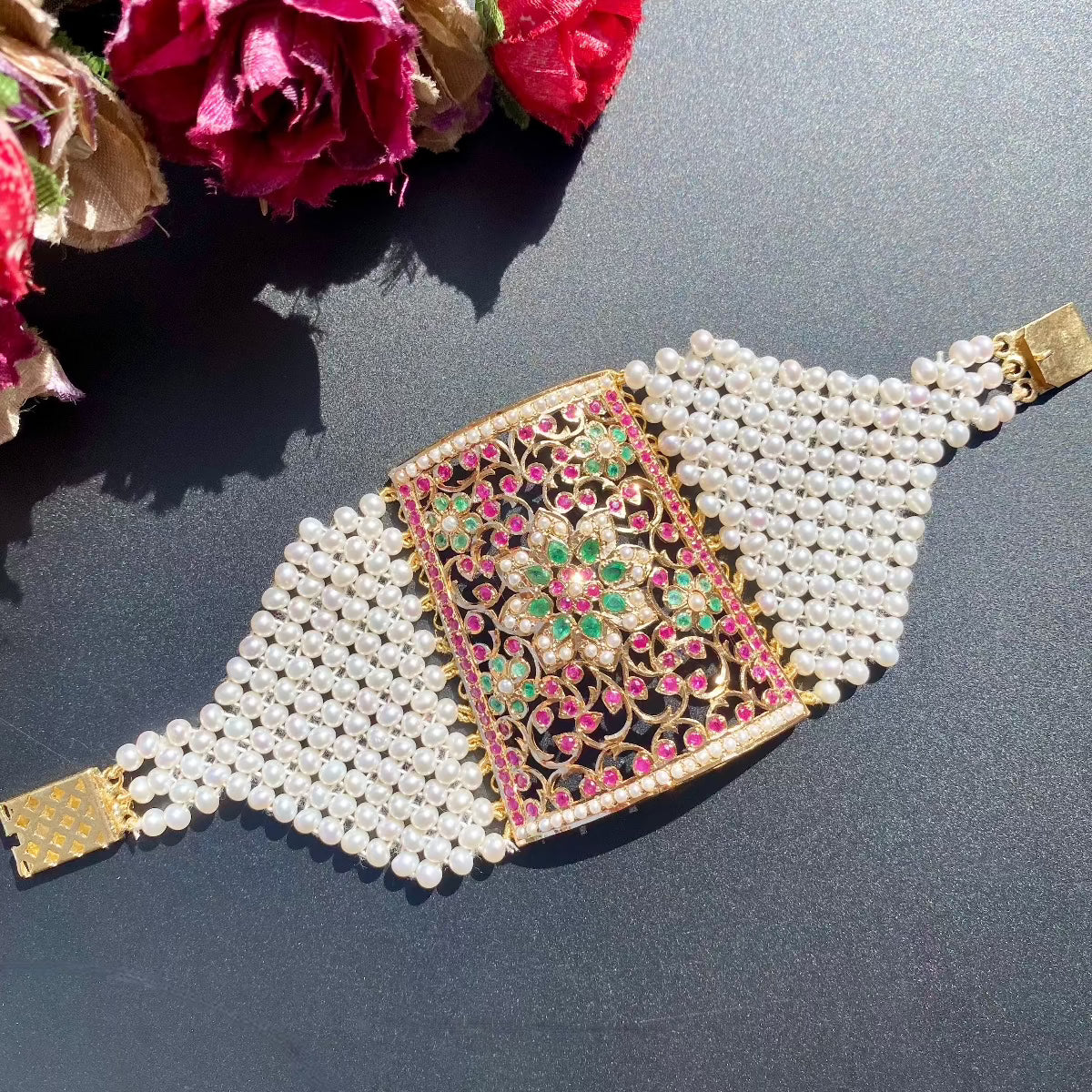 traditional indian gold bajuband in 22 carat gold