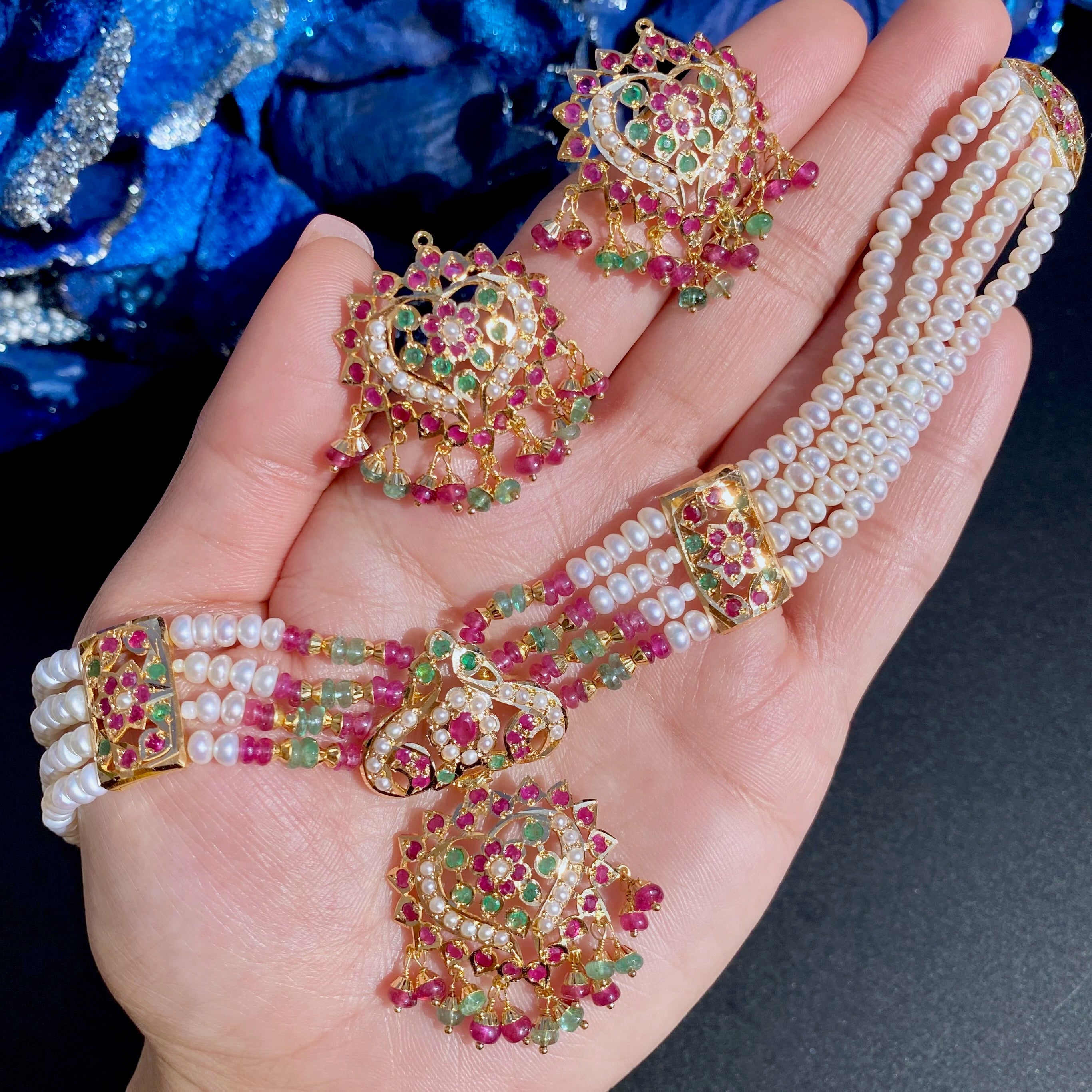 indian gold choker set