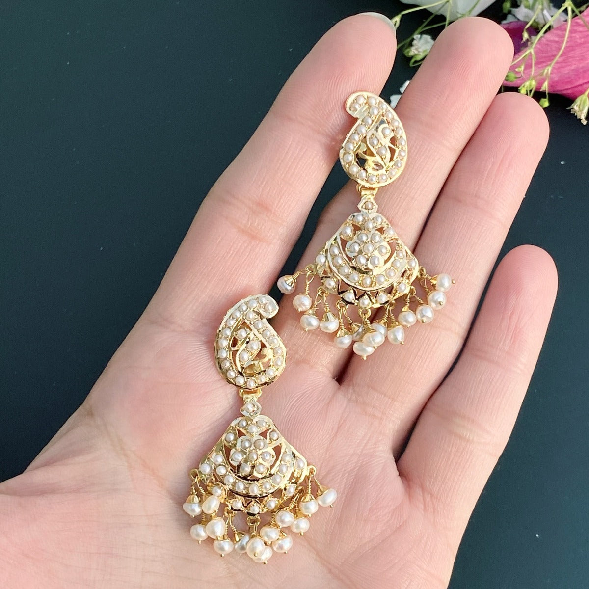 indian pearl earrings tanishq