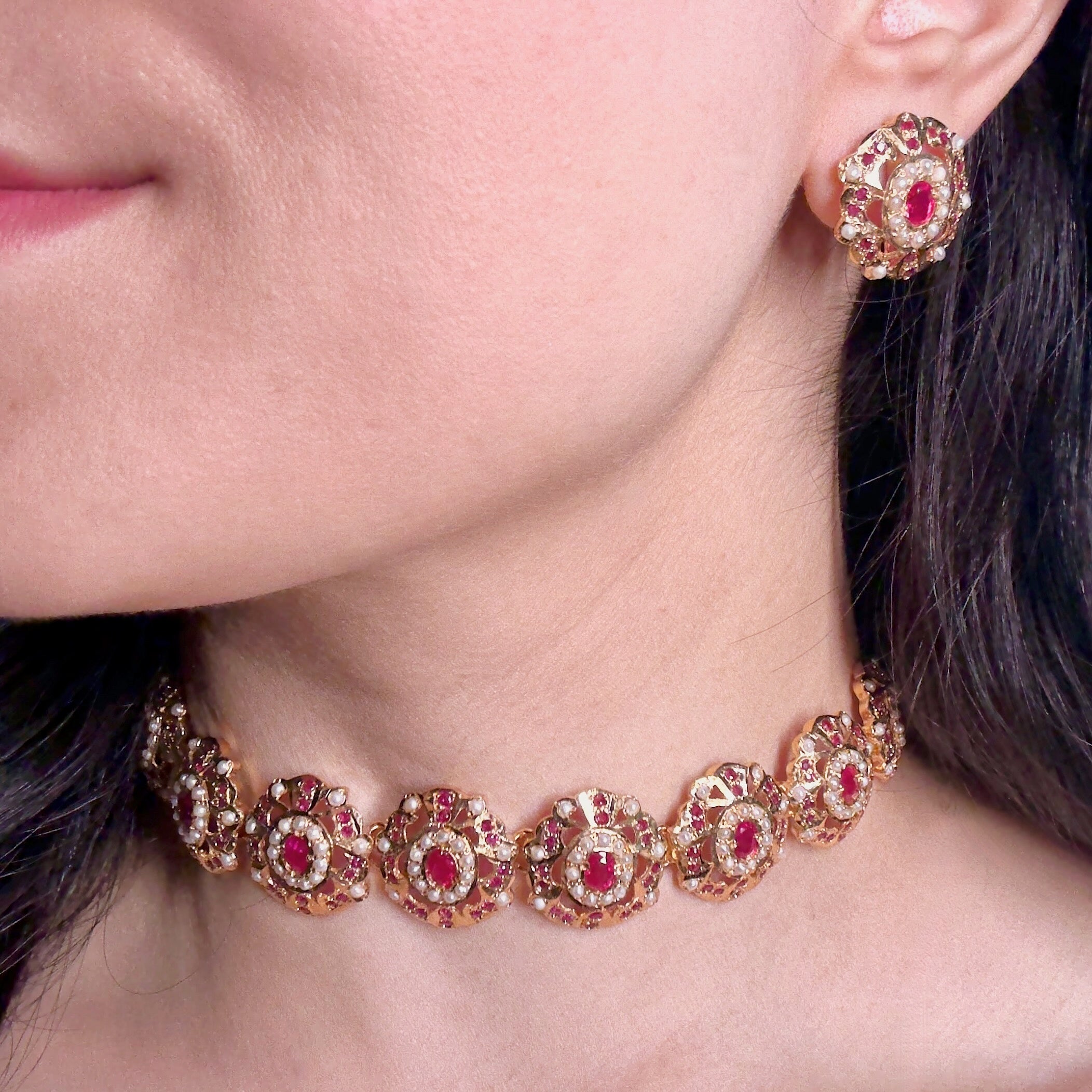 delicate indian choker with studs