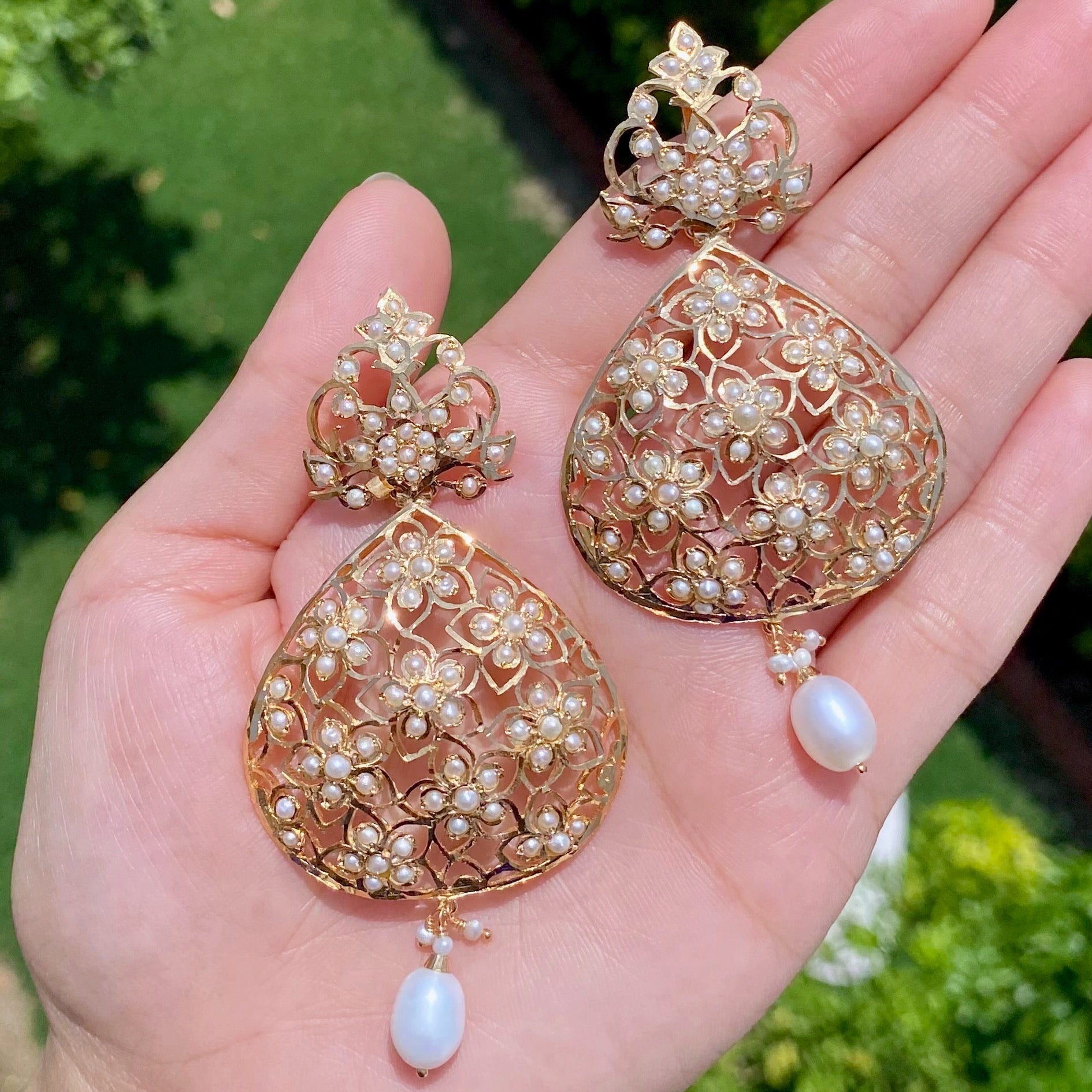 indo western design silver earrings