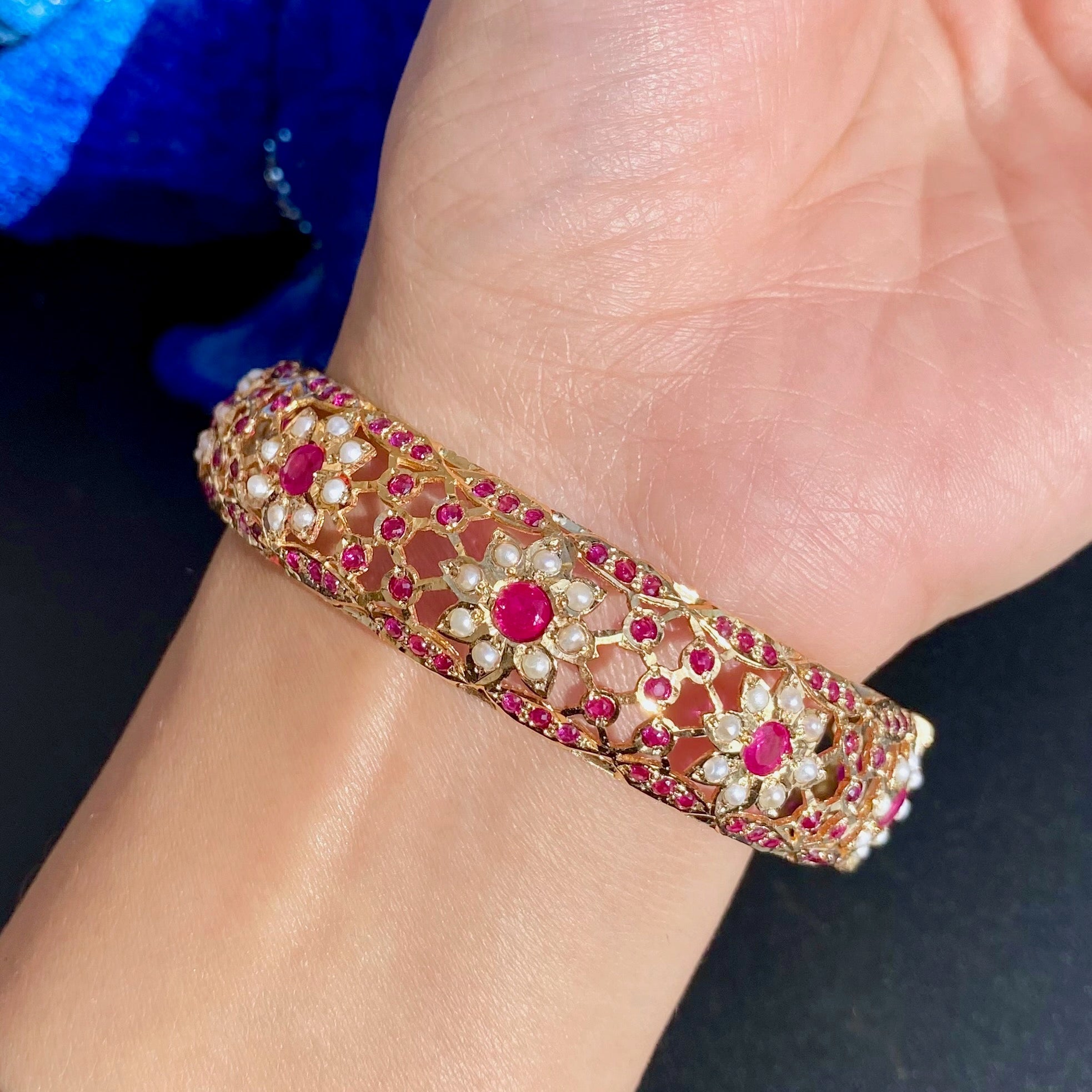 womens jadau bangle gold plated