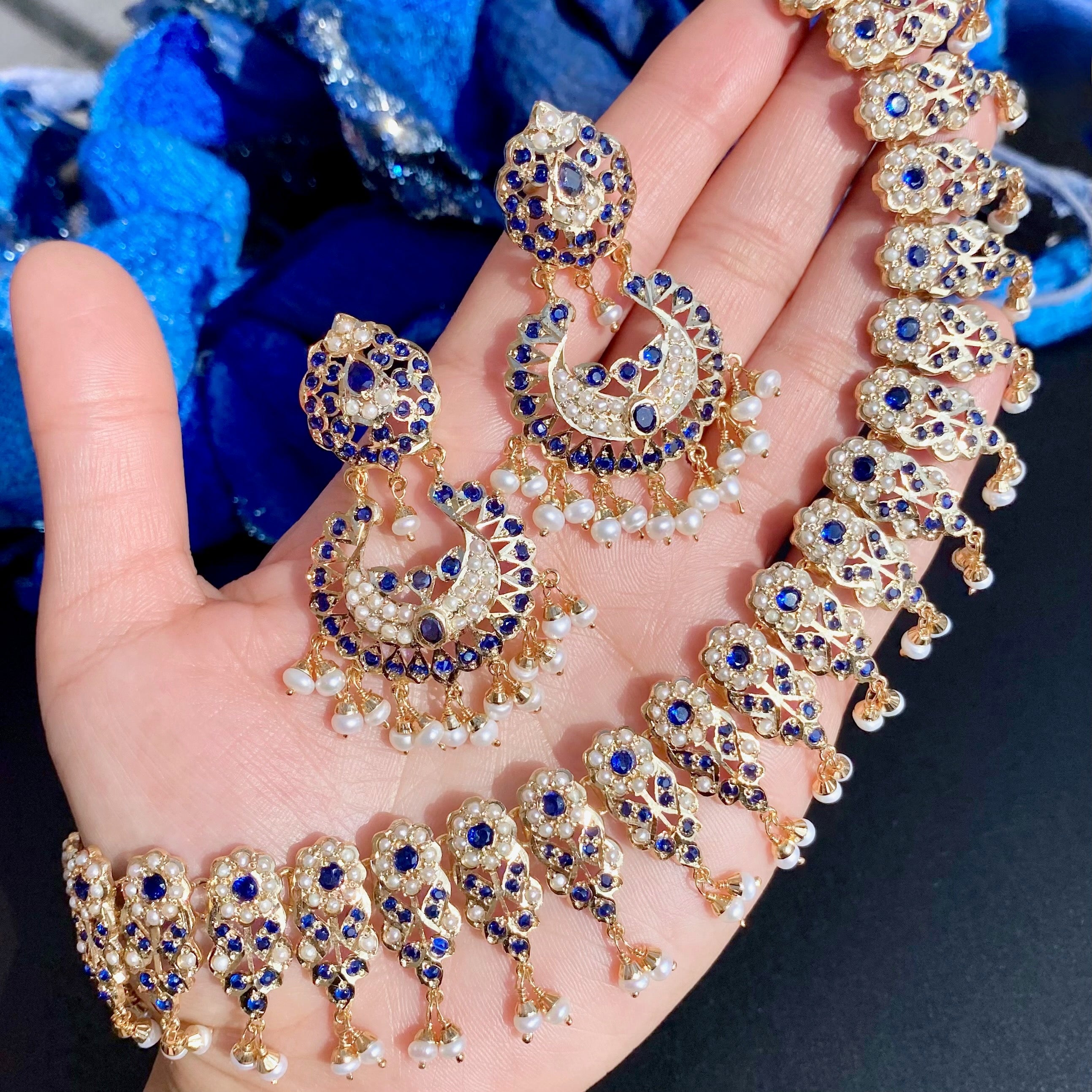 jadau necklace with chandbali