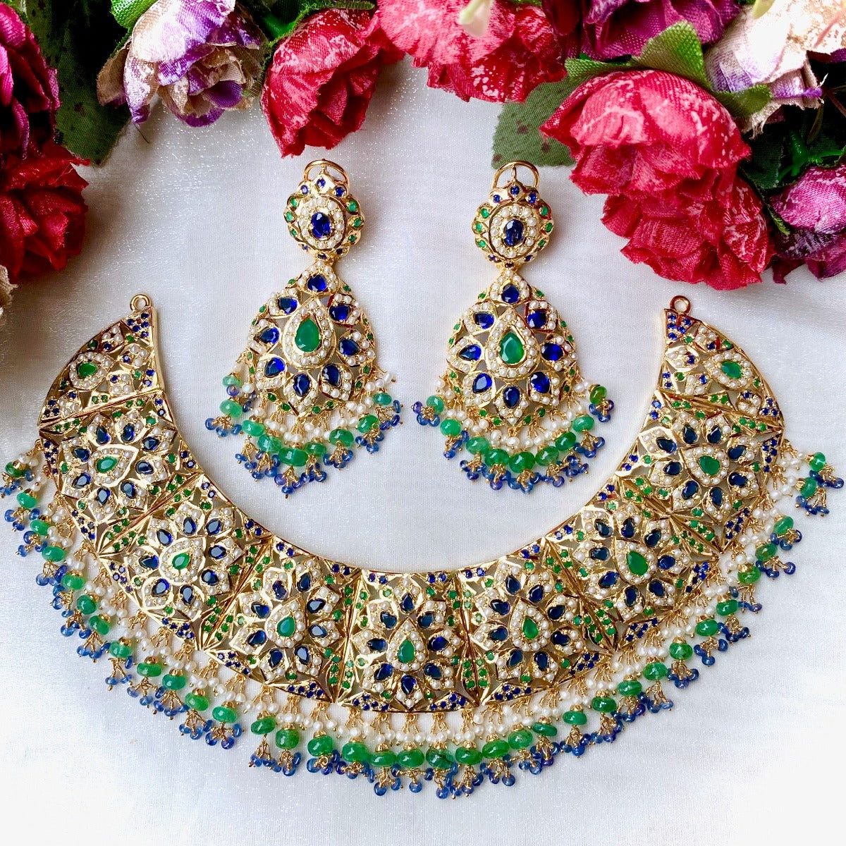 indian blue sapphire necklace