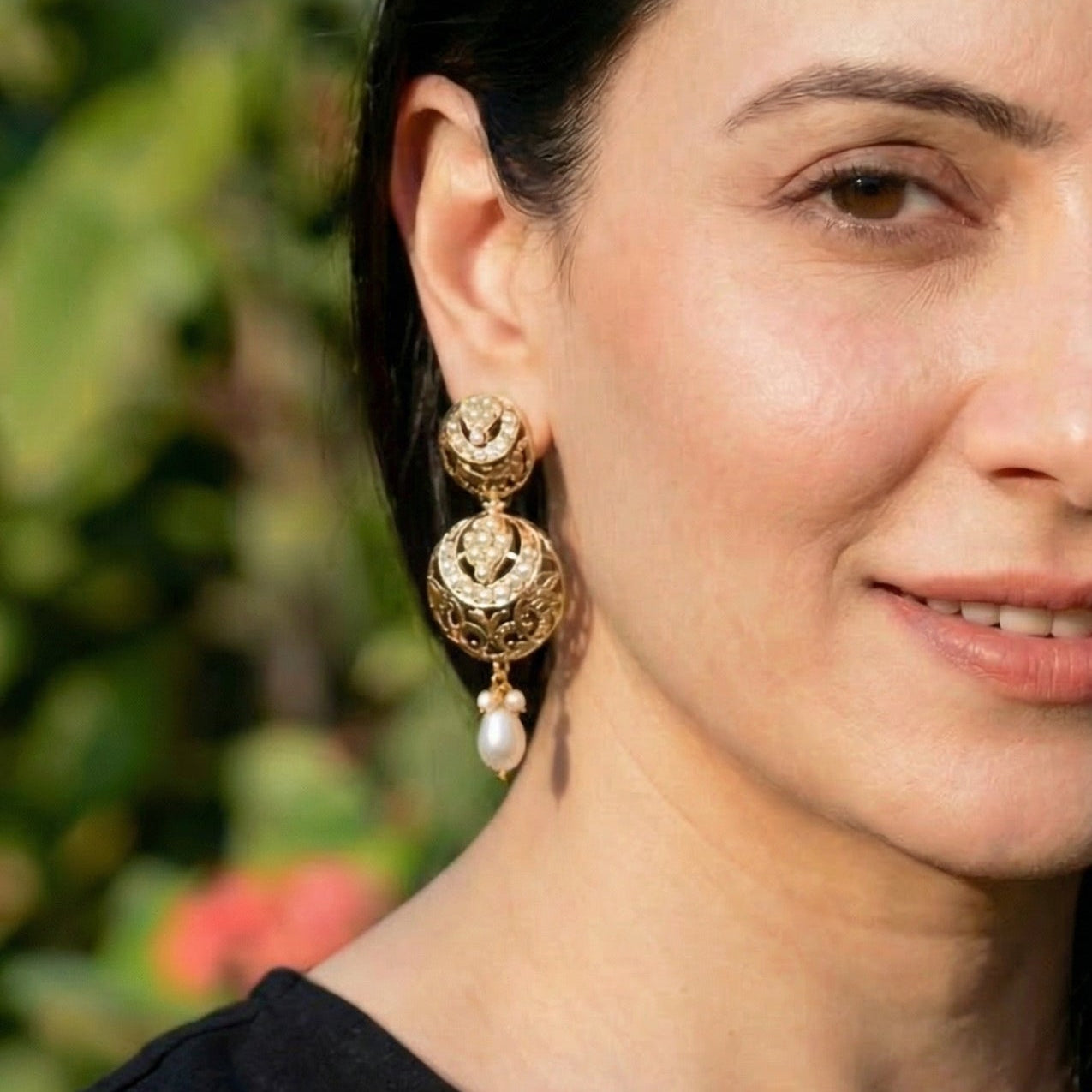 Gold Plated Pearl Earrings | Pure 925 Sterling Silver | Dainty Earring for Girls ER 329