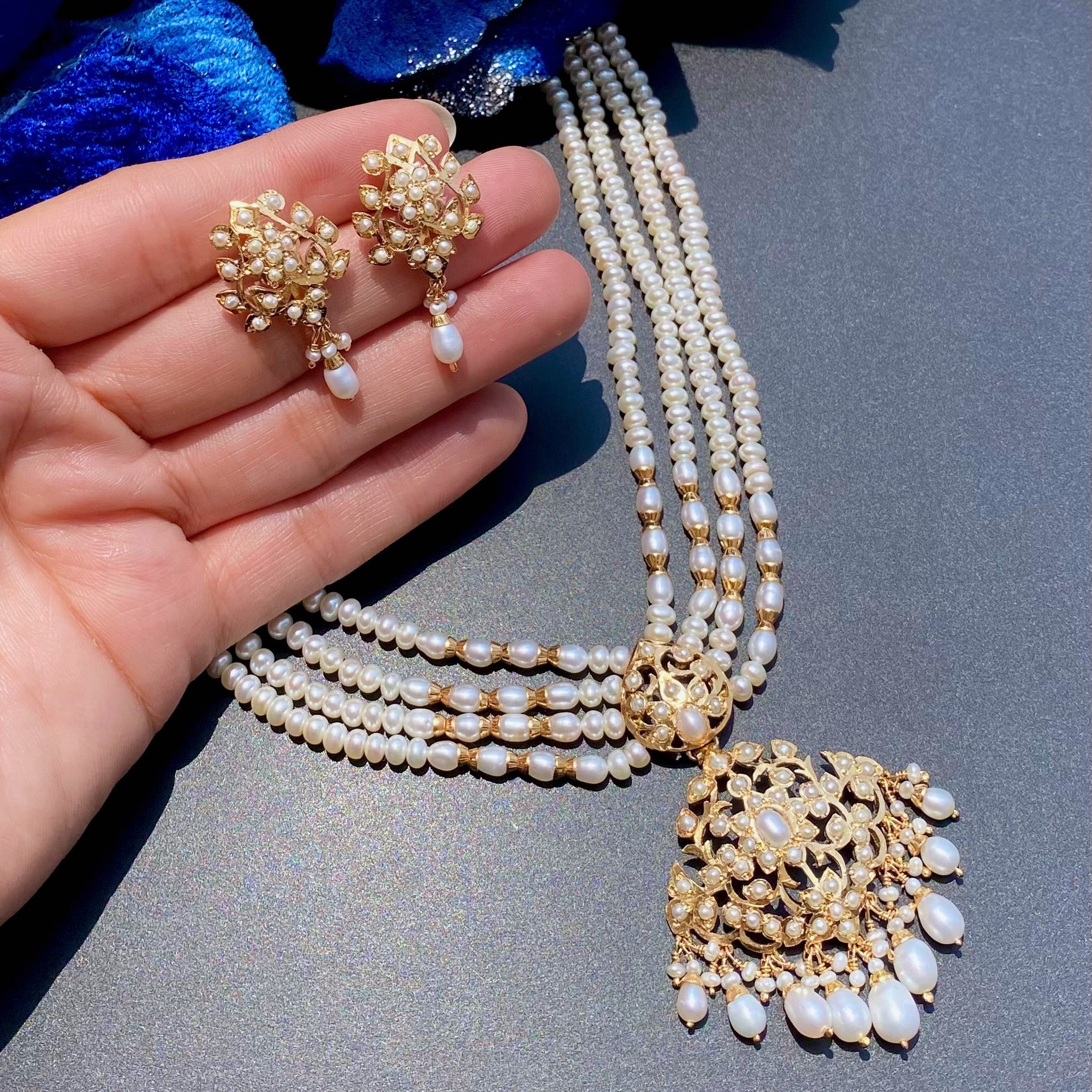 pearl sitarami necklace set