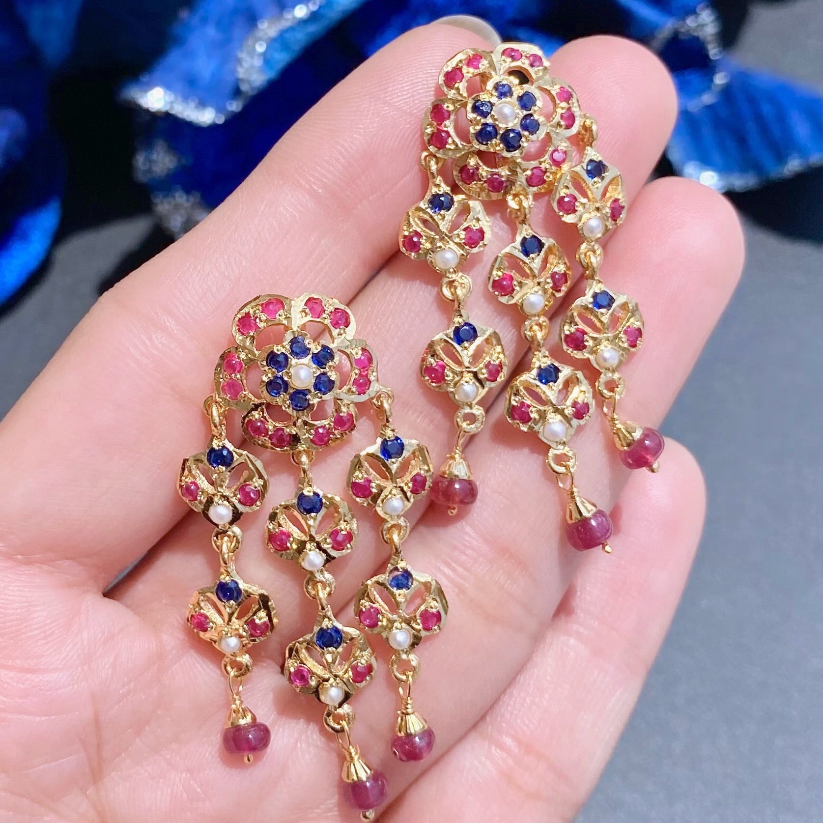 traditional arabian style necklace set gold plated on silver fusion jewelry