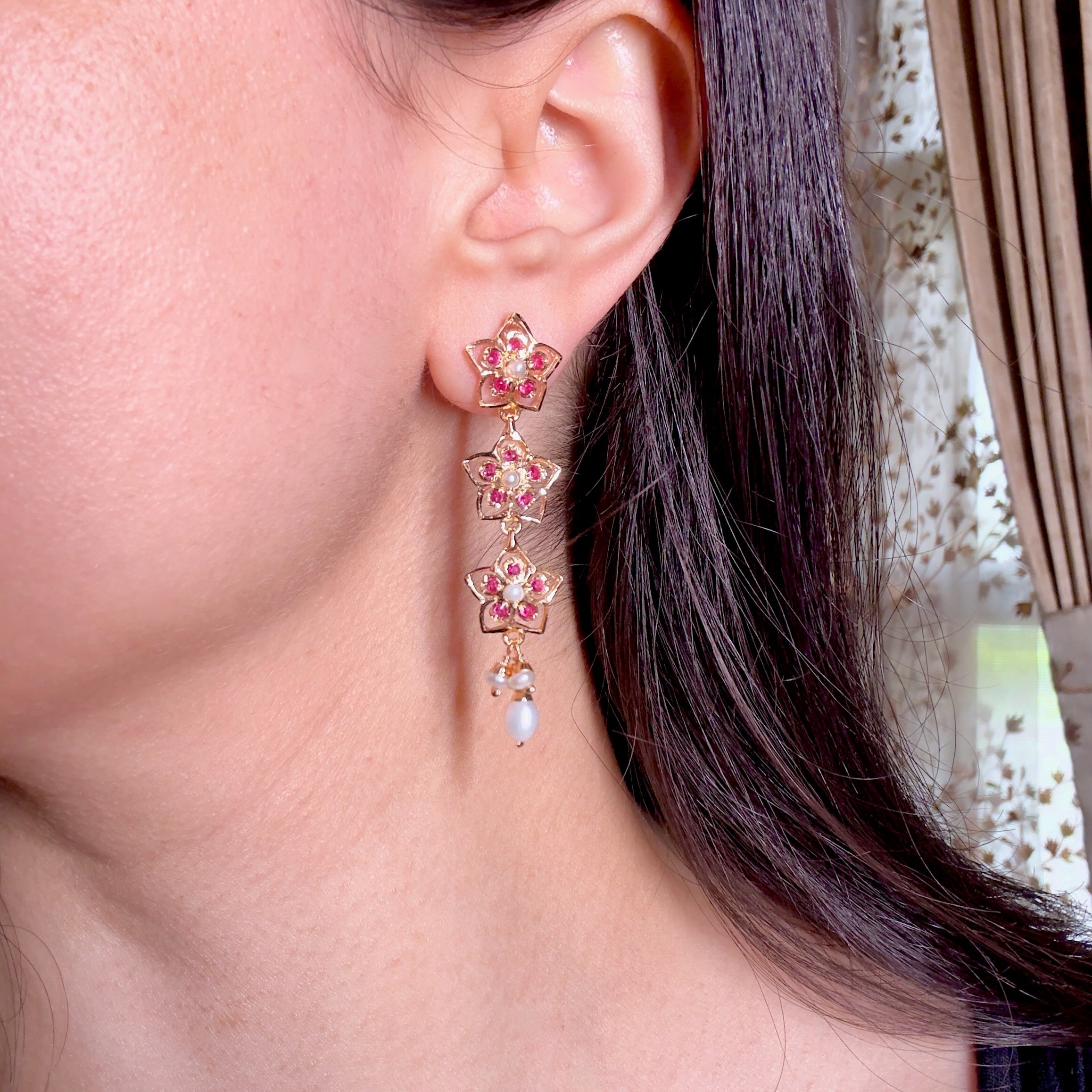 long indian earrings for girls