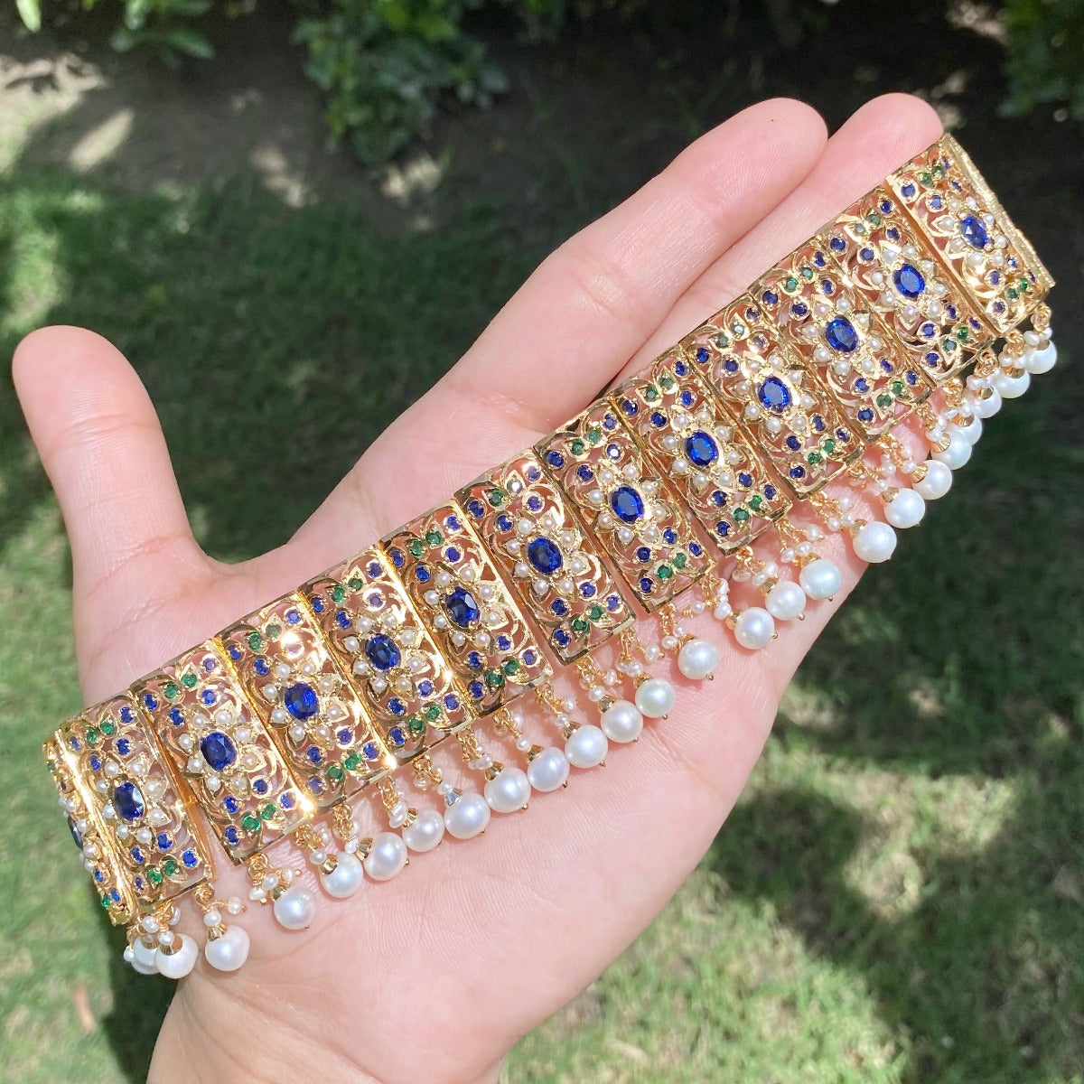 bridal indian choker with large chandbali