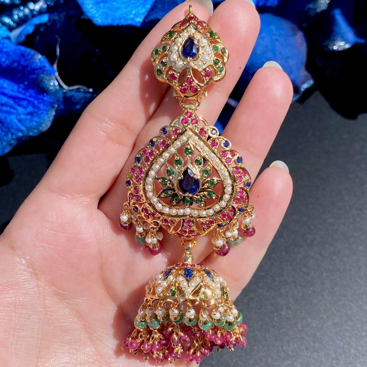 bridal necklace with jhumkas