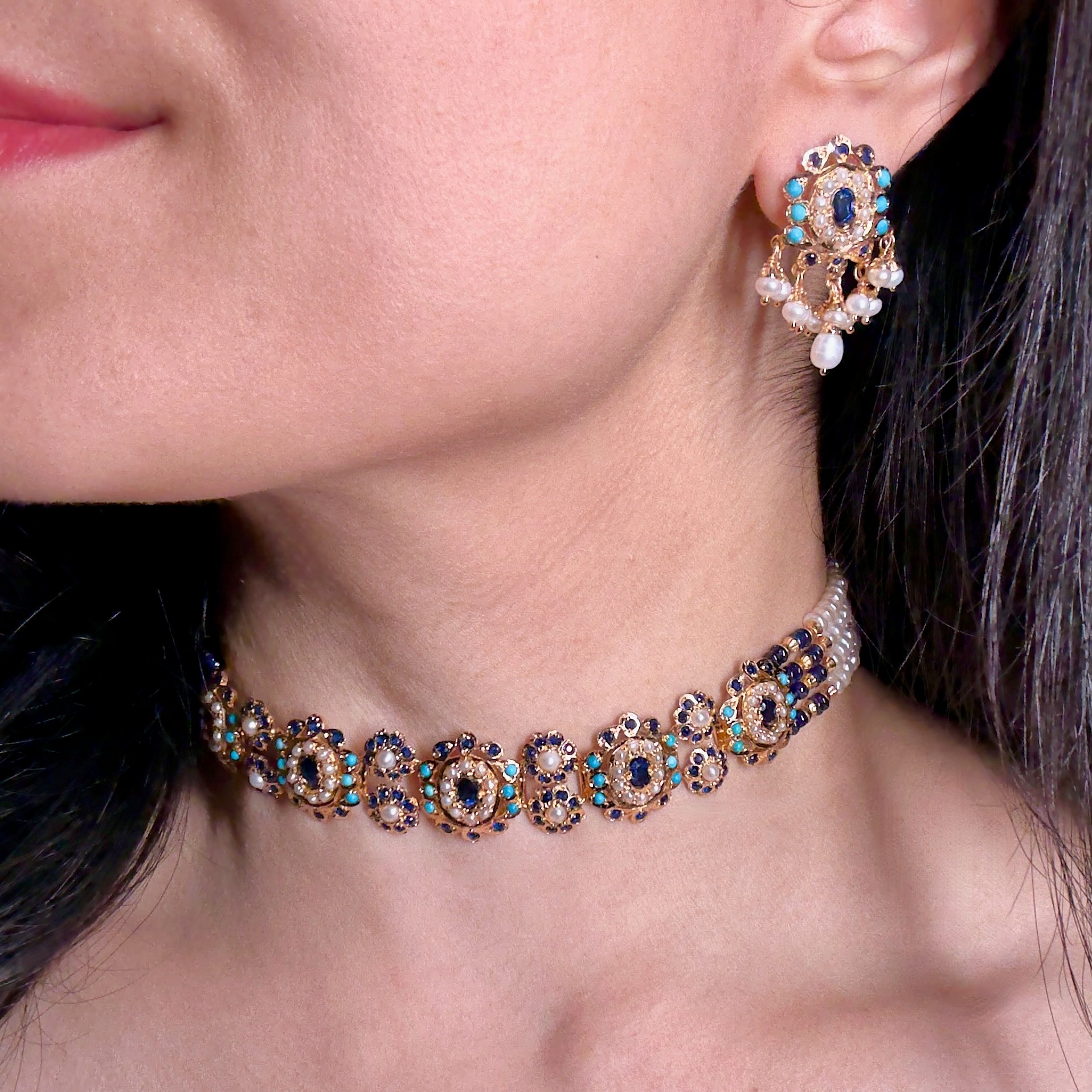 Rajasthani Choker Set | Gold Plated on Silver | Modern Design