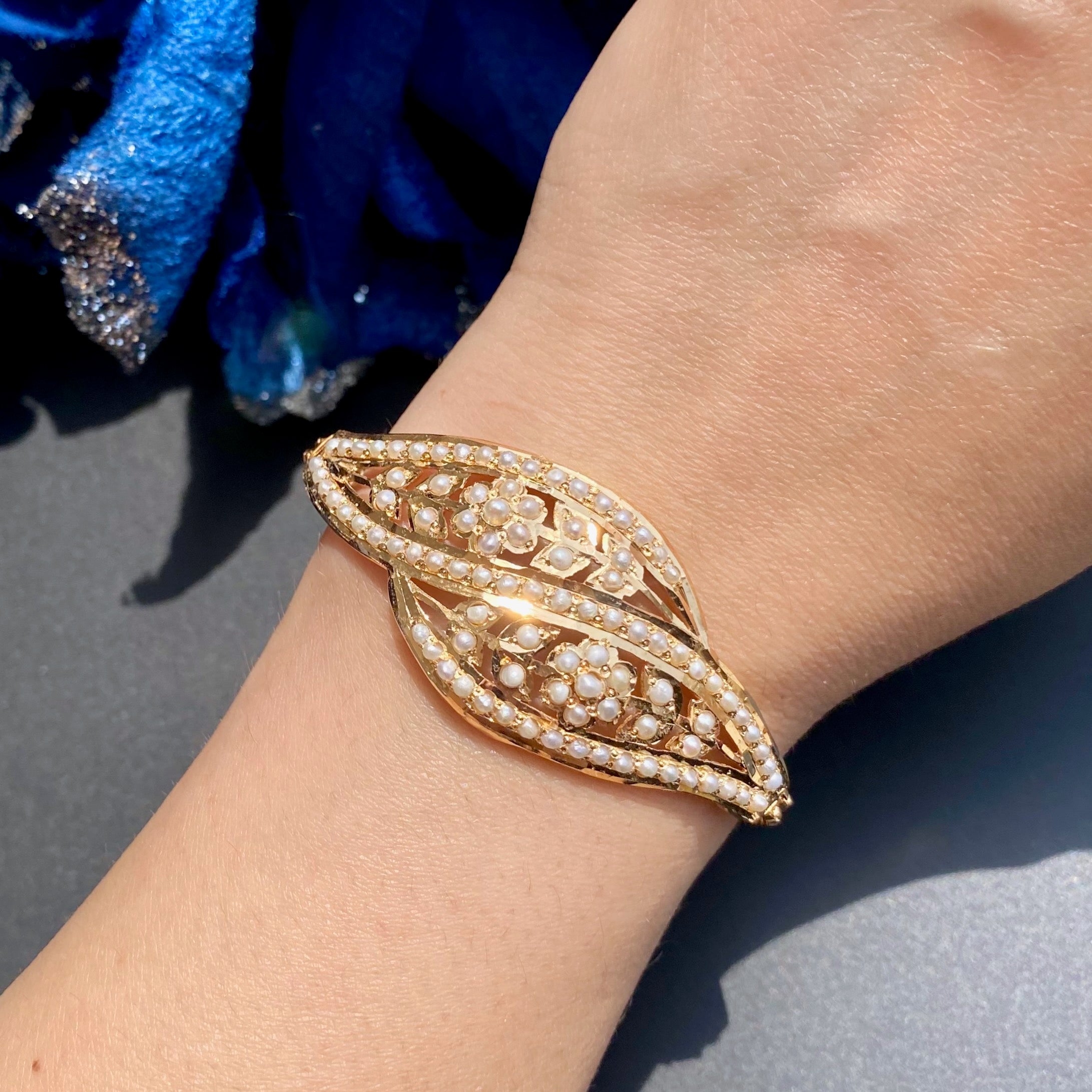 gold plated pearl bracelet gift for her