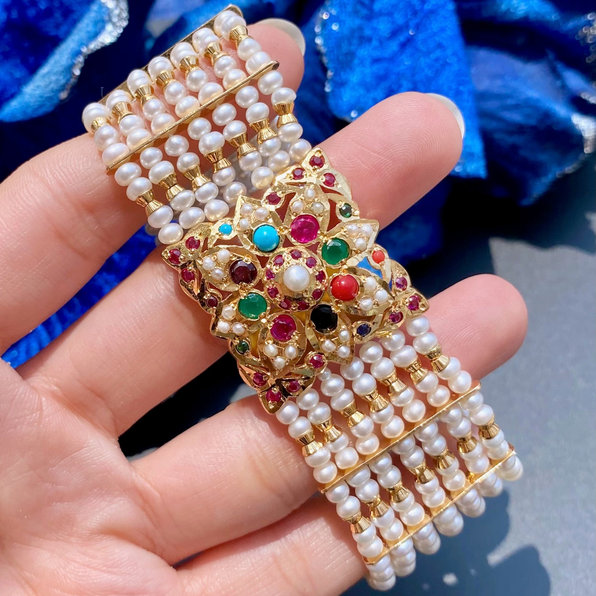 pearl navaratna bracelet
