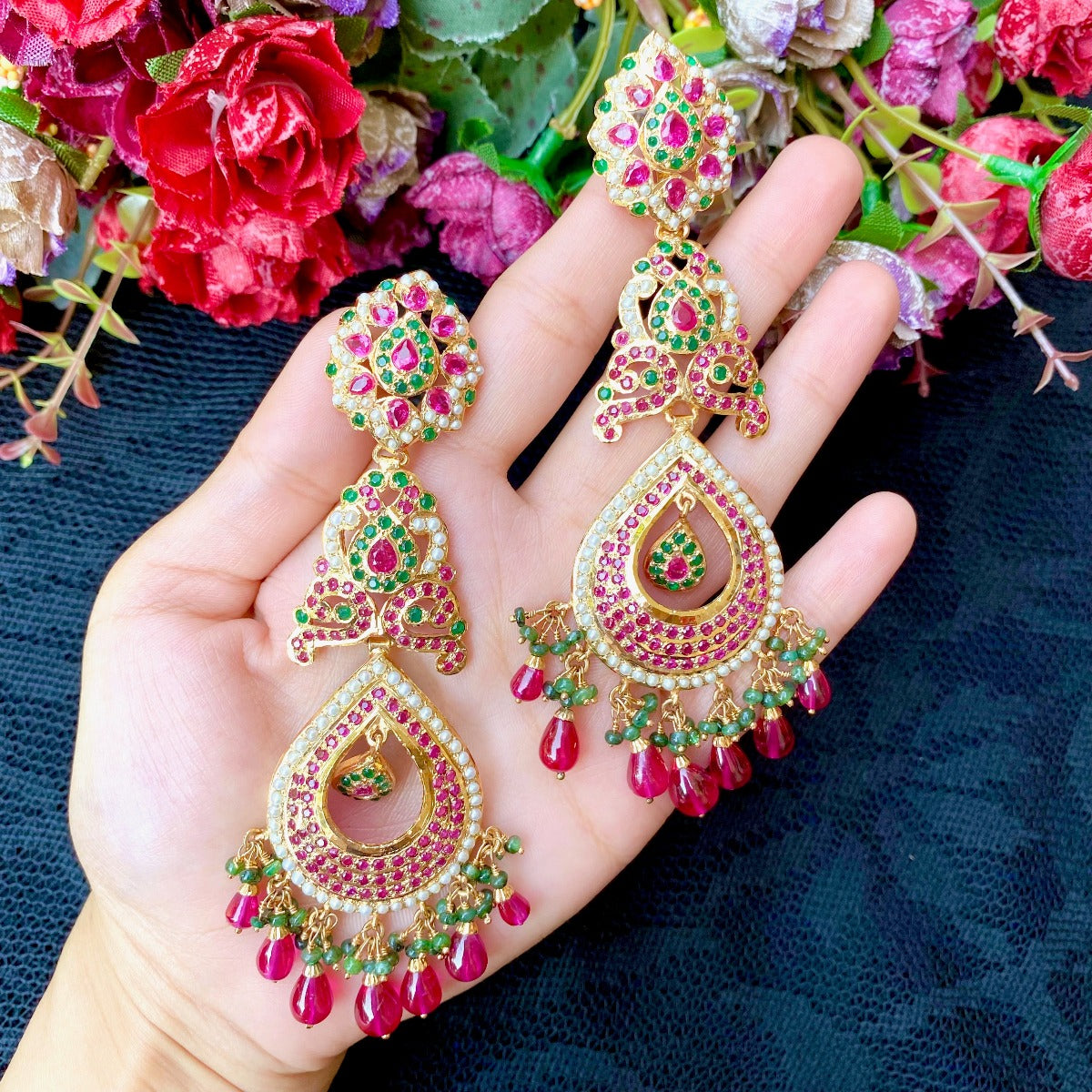 multicolored earrings from india