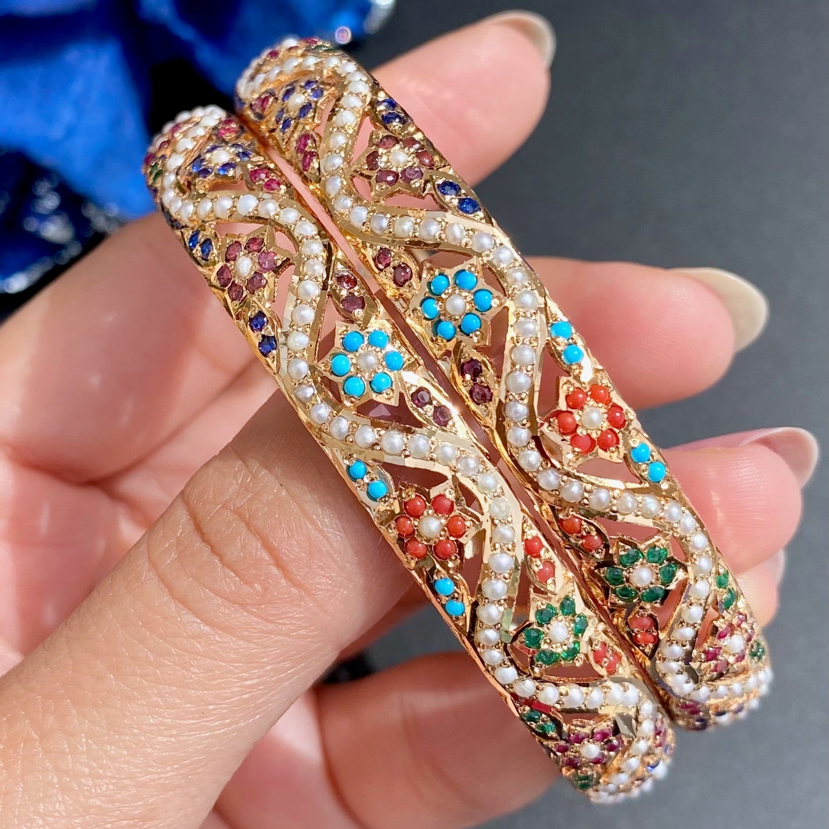 gold coated hyderabadi navaratna bangles