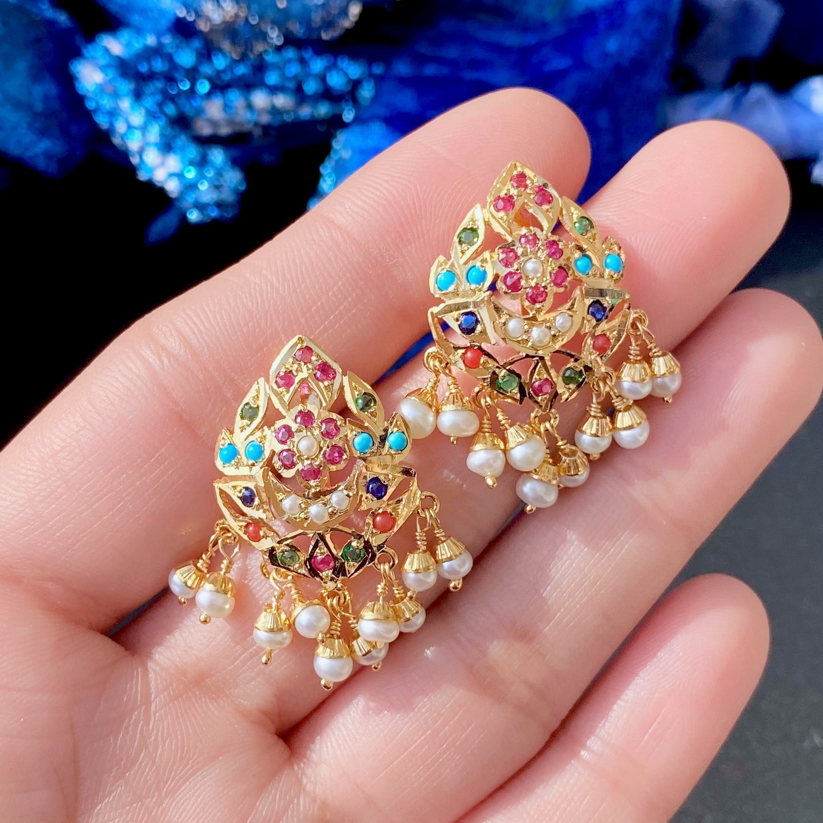 indian navratna studs