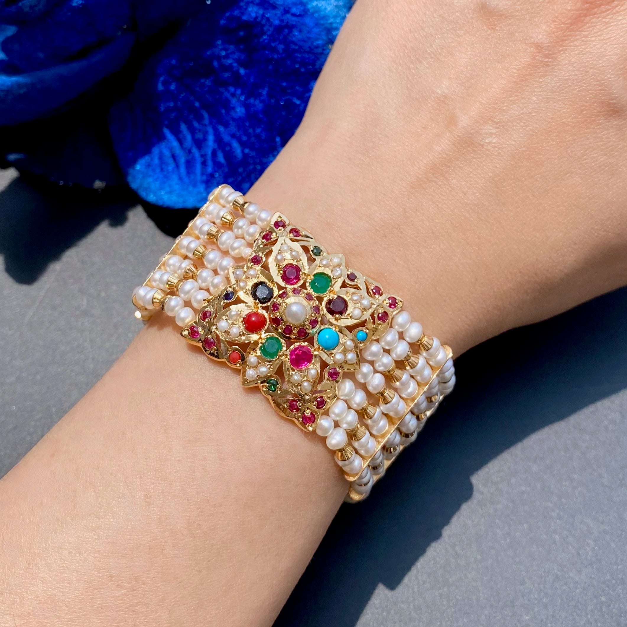 pearl navaratna bracelet