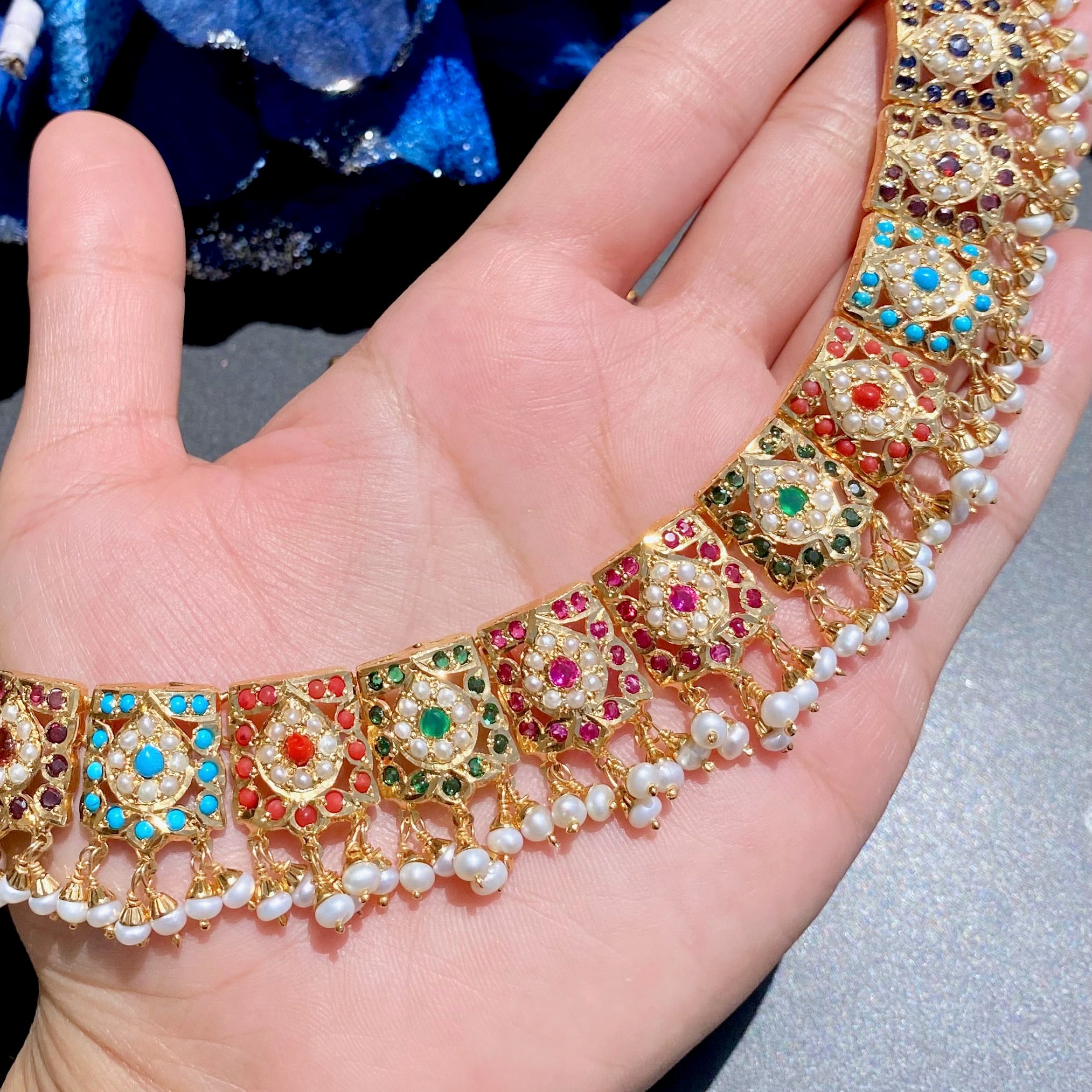 punjabi jadau set navaratna