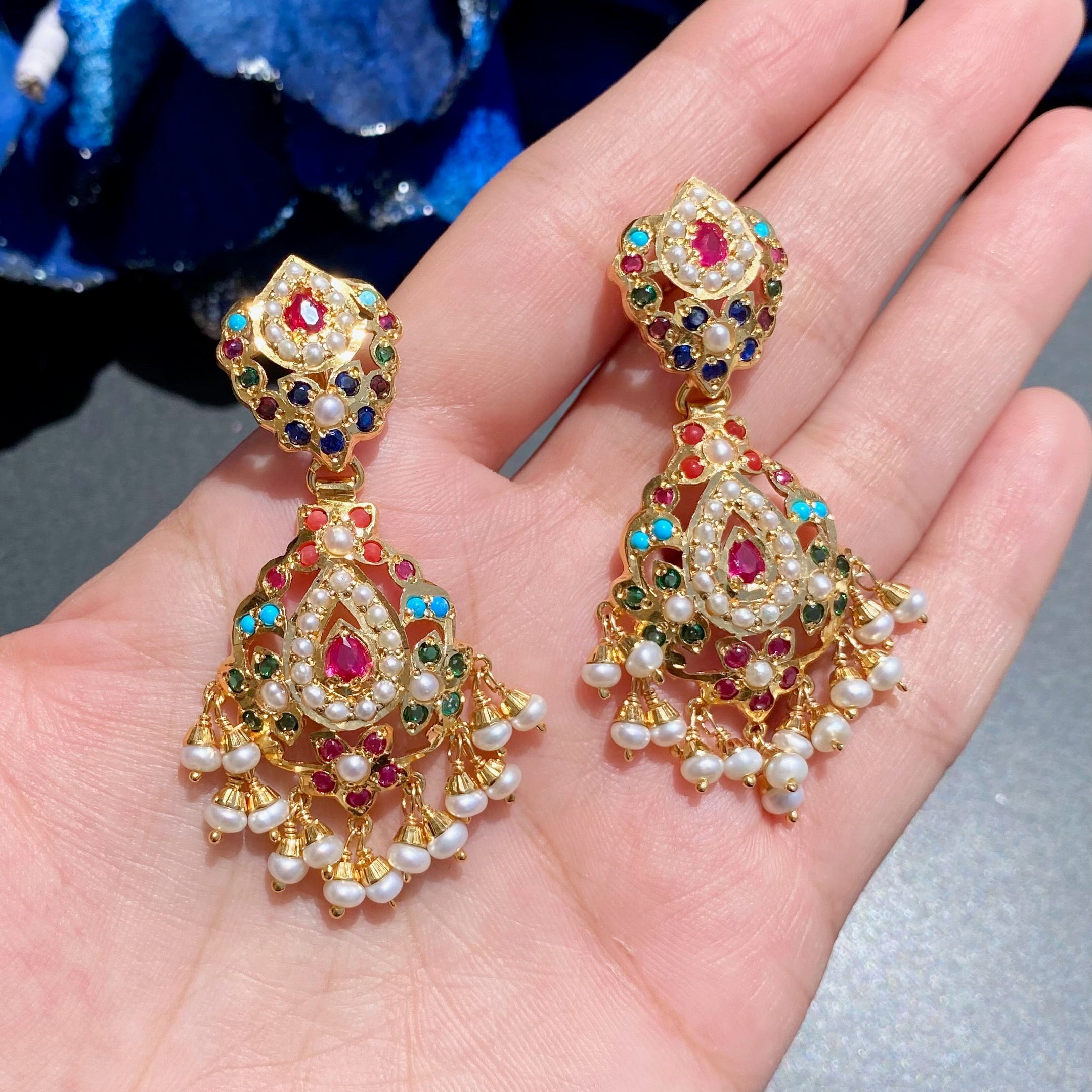 punjabi jadau set navaratna