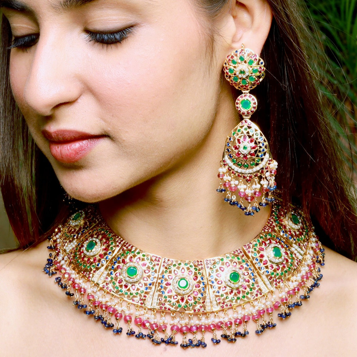 broad and heavy necklace set for indian brides