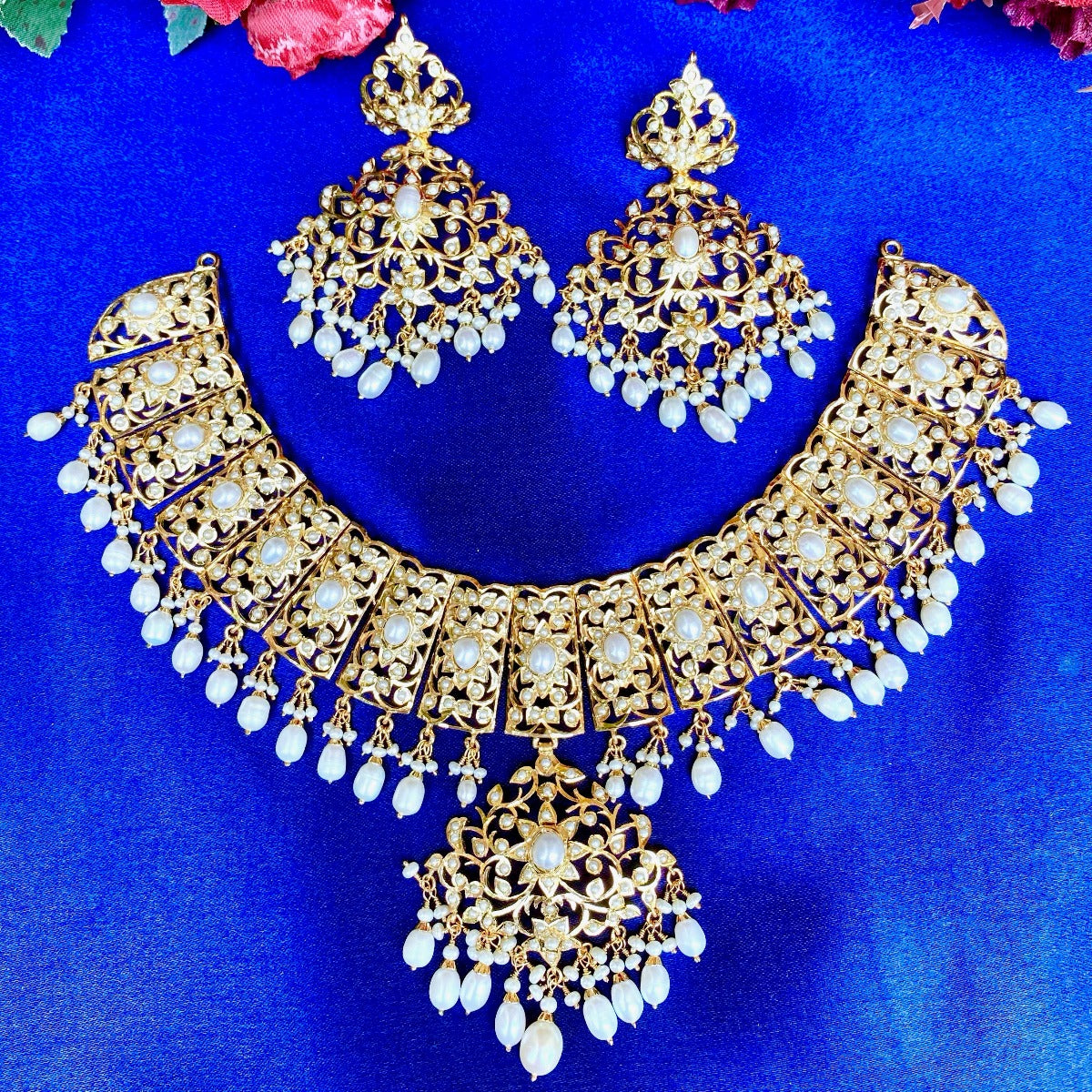 bridal pakistani pearl necklace set