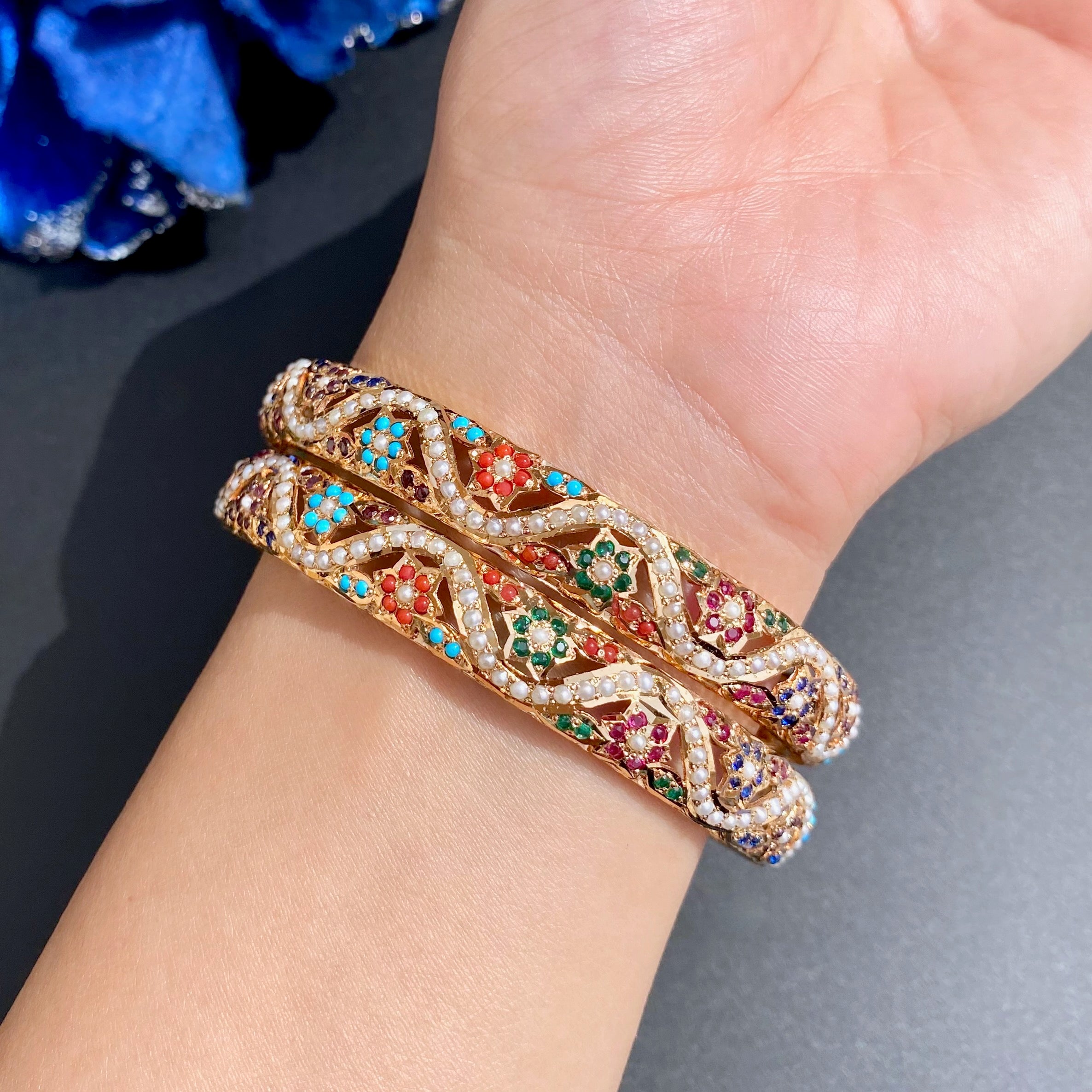 gold coated hyderabadi navaratna bangles