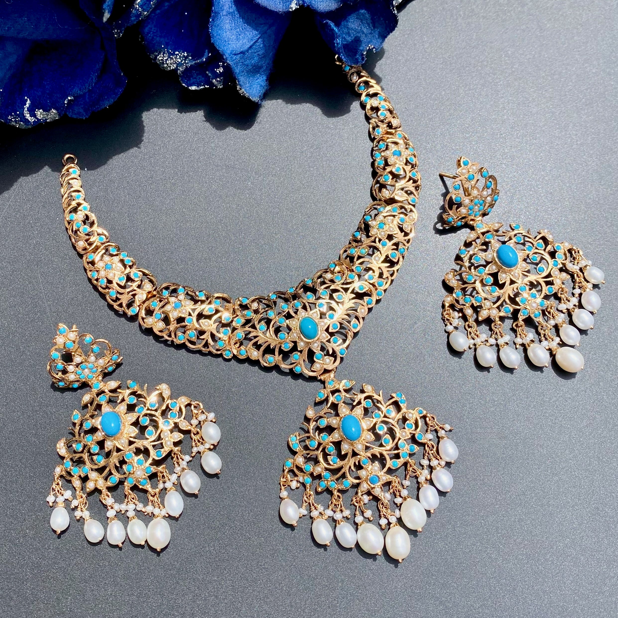 turquoise necklace set indian