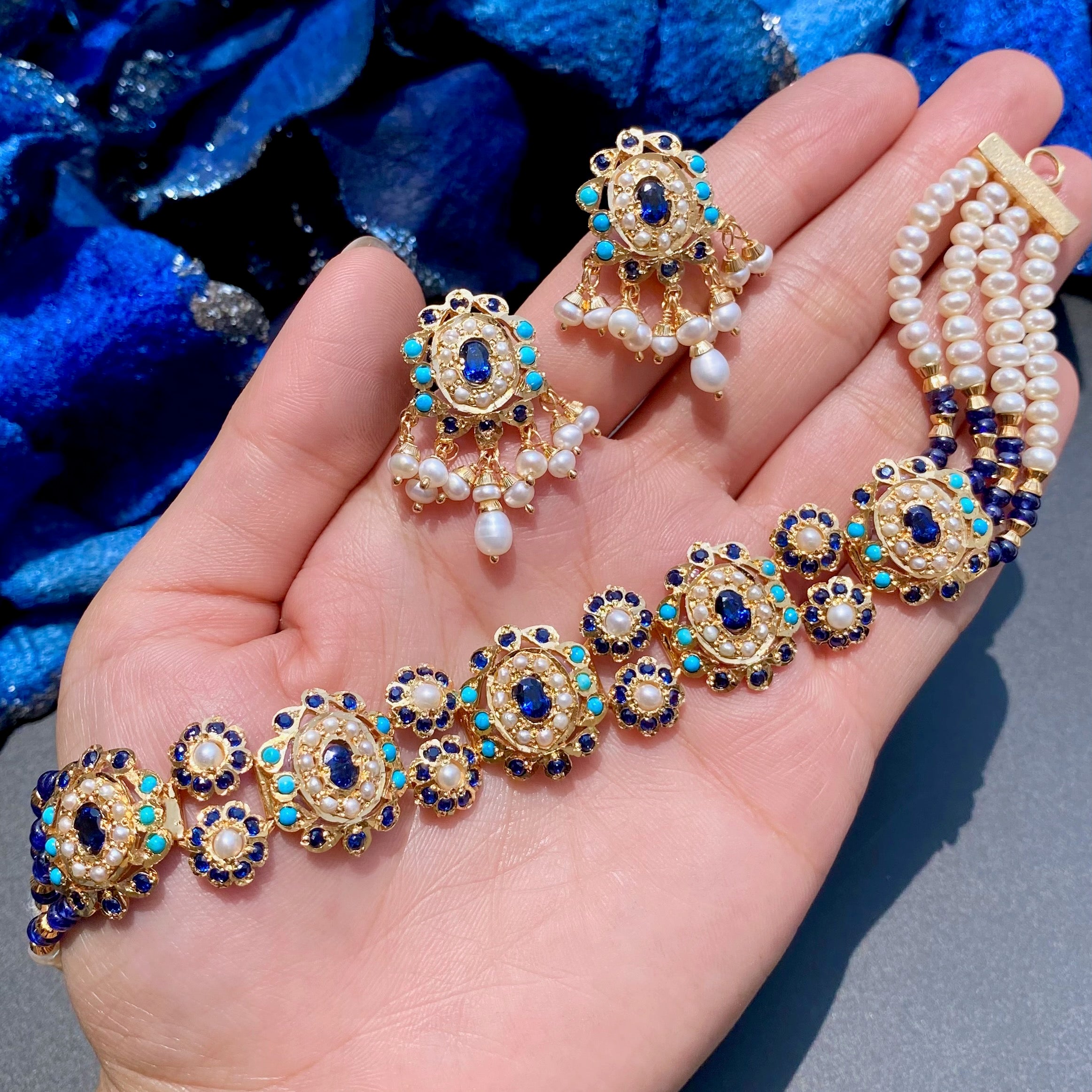 Rajasthani Choker Set | Gold Plated on Silver | Modern Design
