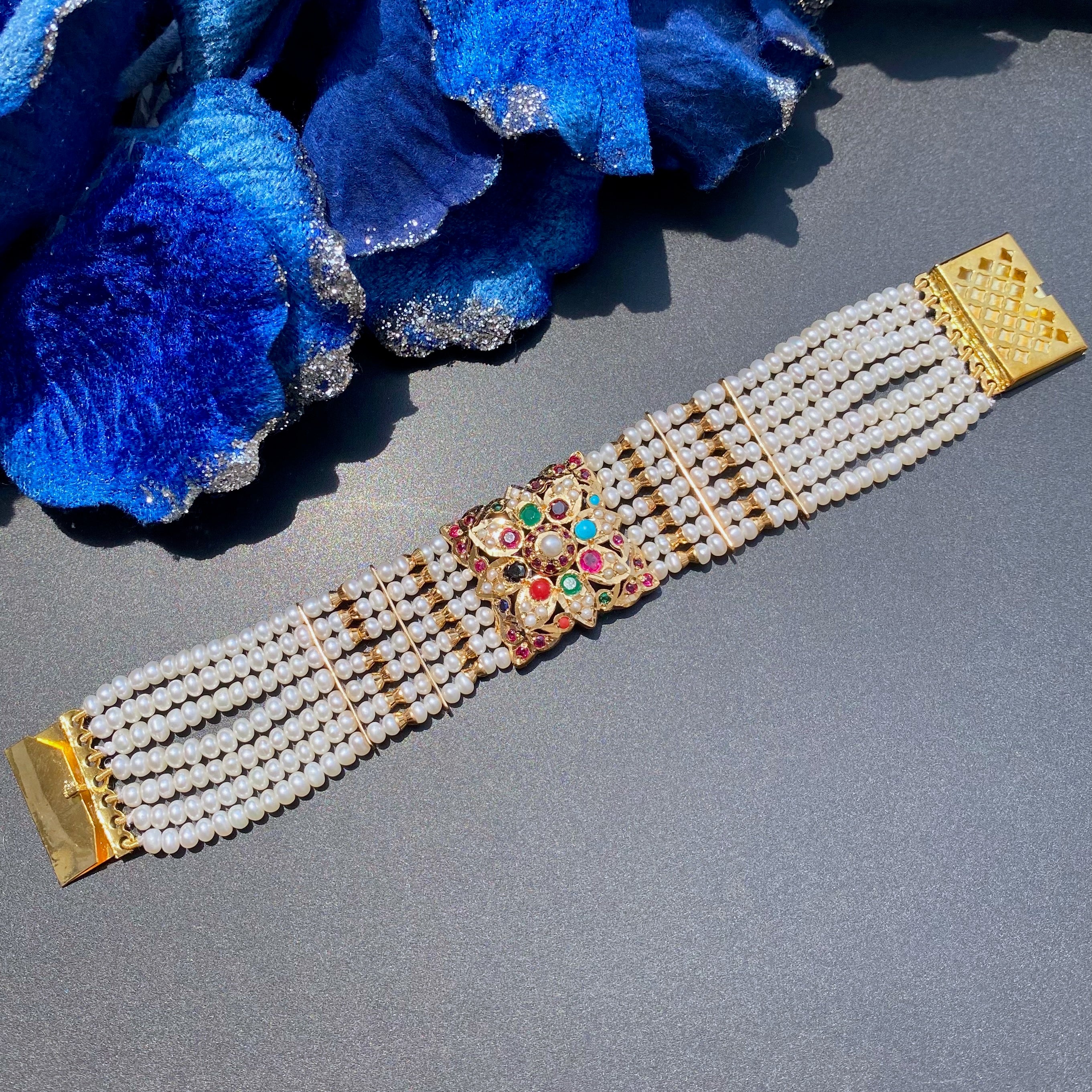 pearl navaratna bracelet
