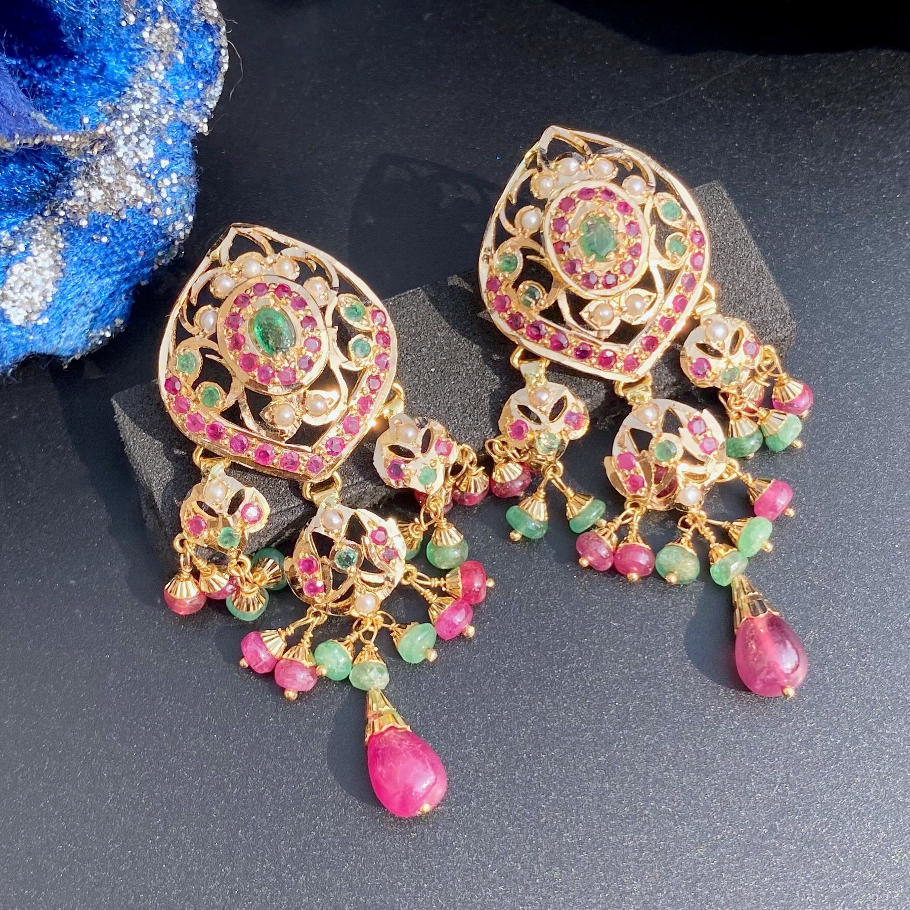 Party Wear Gold Choker Set | Precious Stones and Pearls Studded | Traditional Indian Gold Jewelry