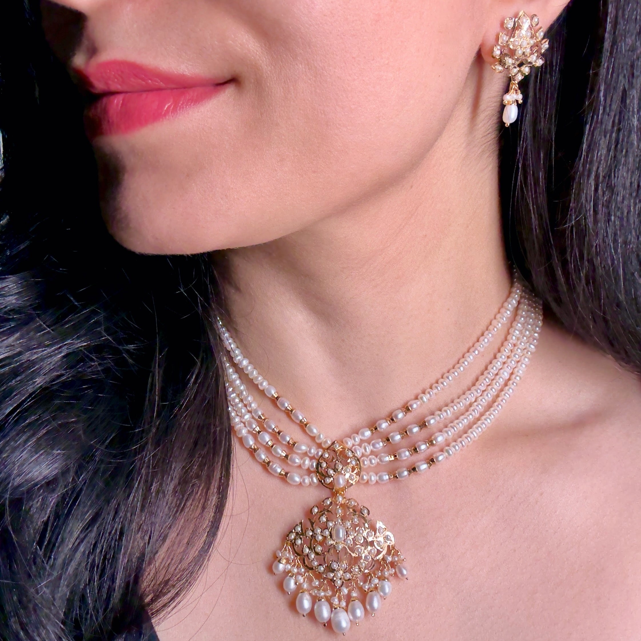 pearl sitarami necklace set