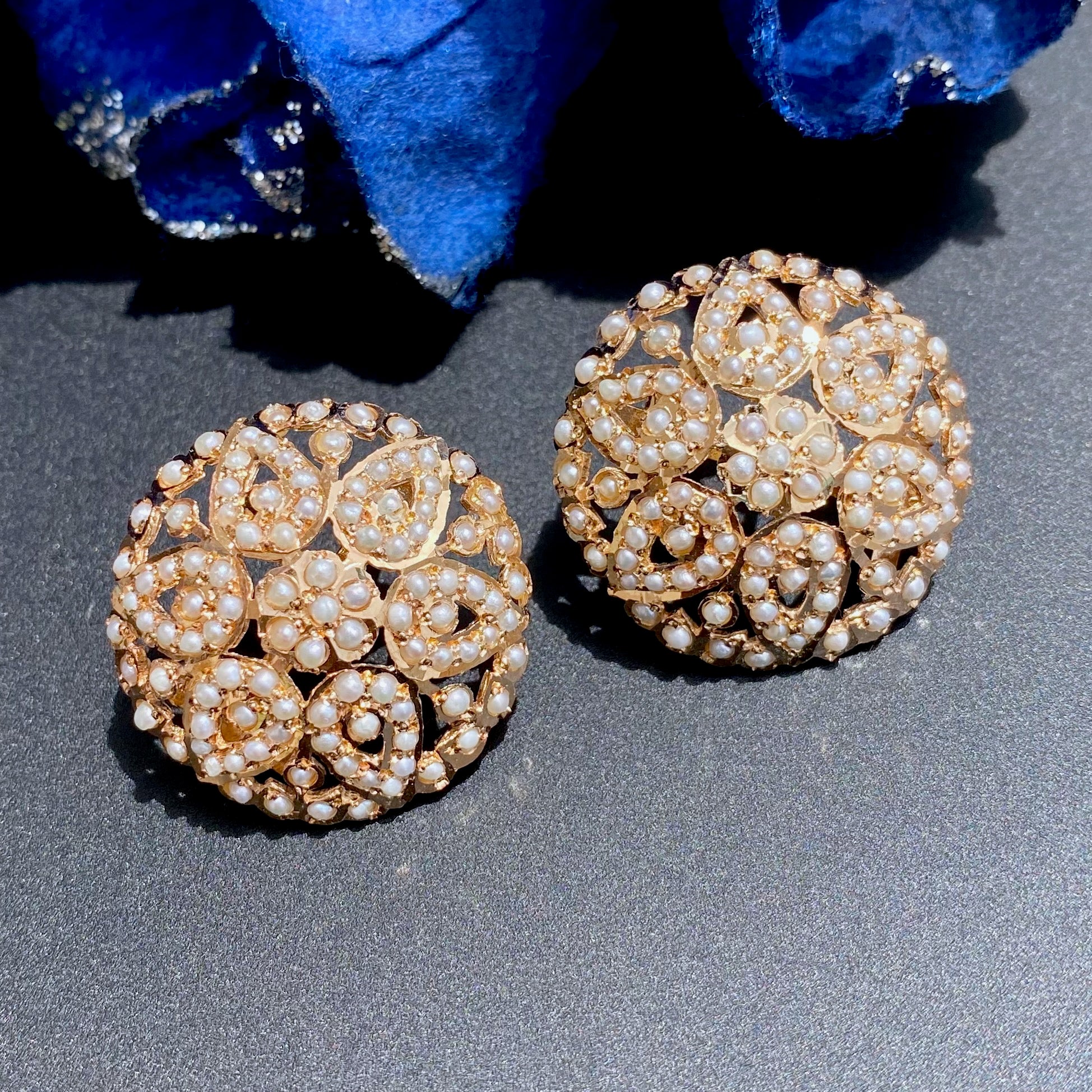 round indian silver earrings